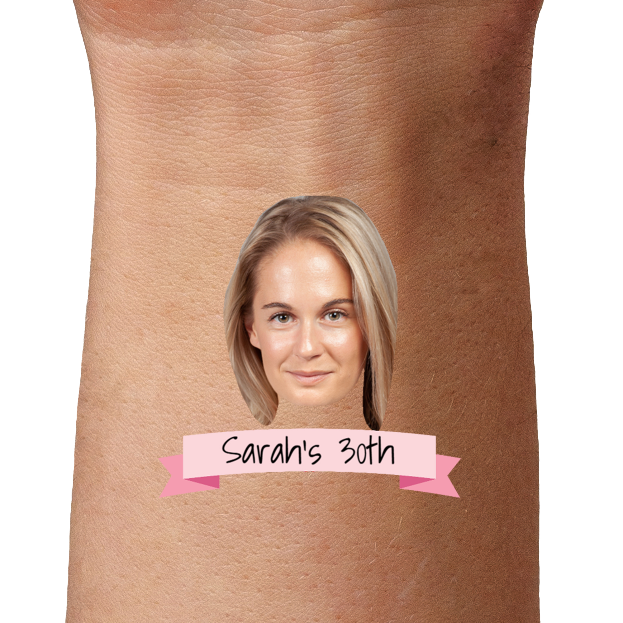 Pink Ribbon Birthday Temporary Tattoo temporary tattoos by TattoIt.co.uk