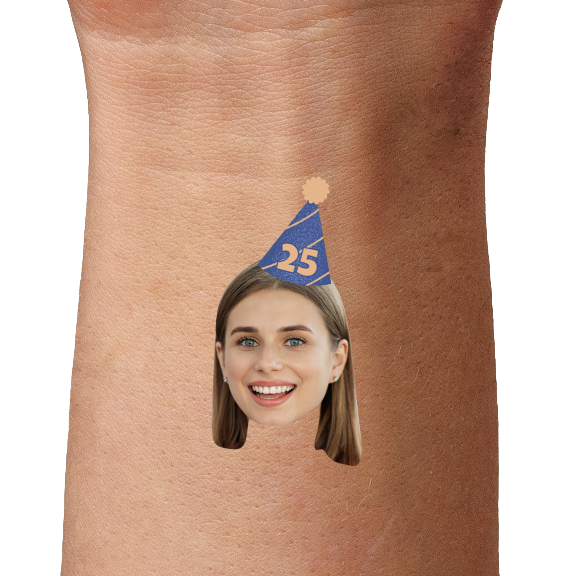 Blue Party Hat Temporary Tattoo, Custom Age temporary tattoos by TattoIt.co.uk