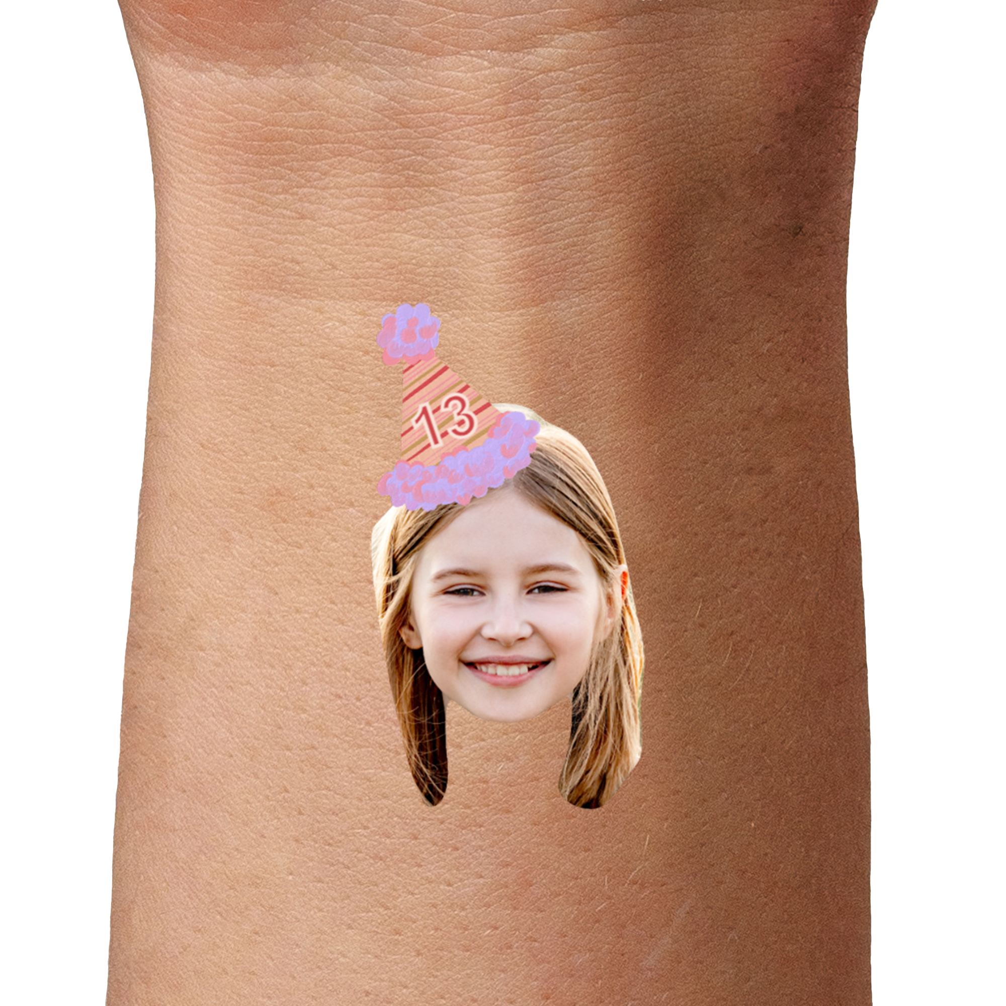 Pink & Purple Party Hat Temporary Tattoo temporary tattoos by TattoIt.co.uk