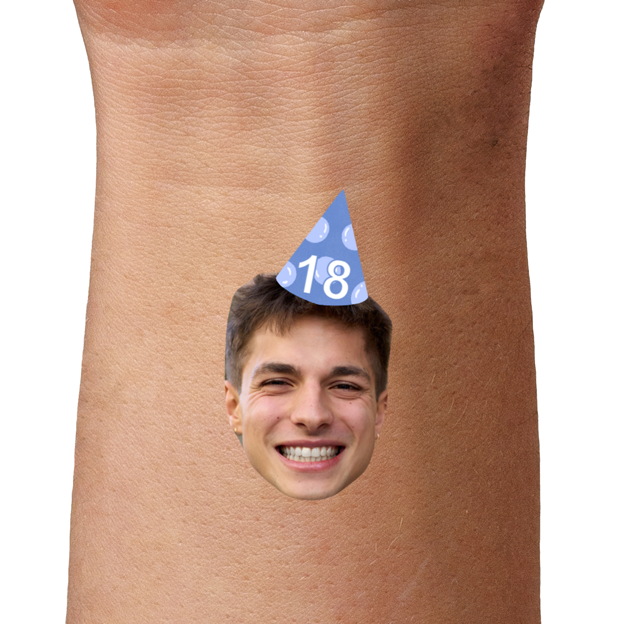 Birthday Face Temporary Tattoo with Party Hat temporary tattoos by TattoIt.co.uk