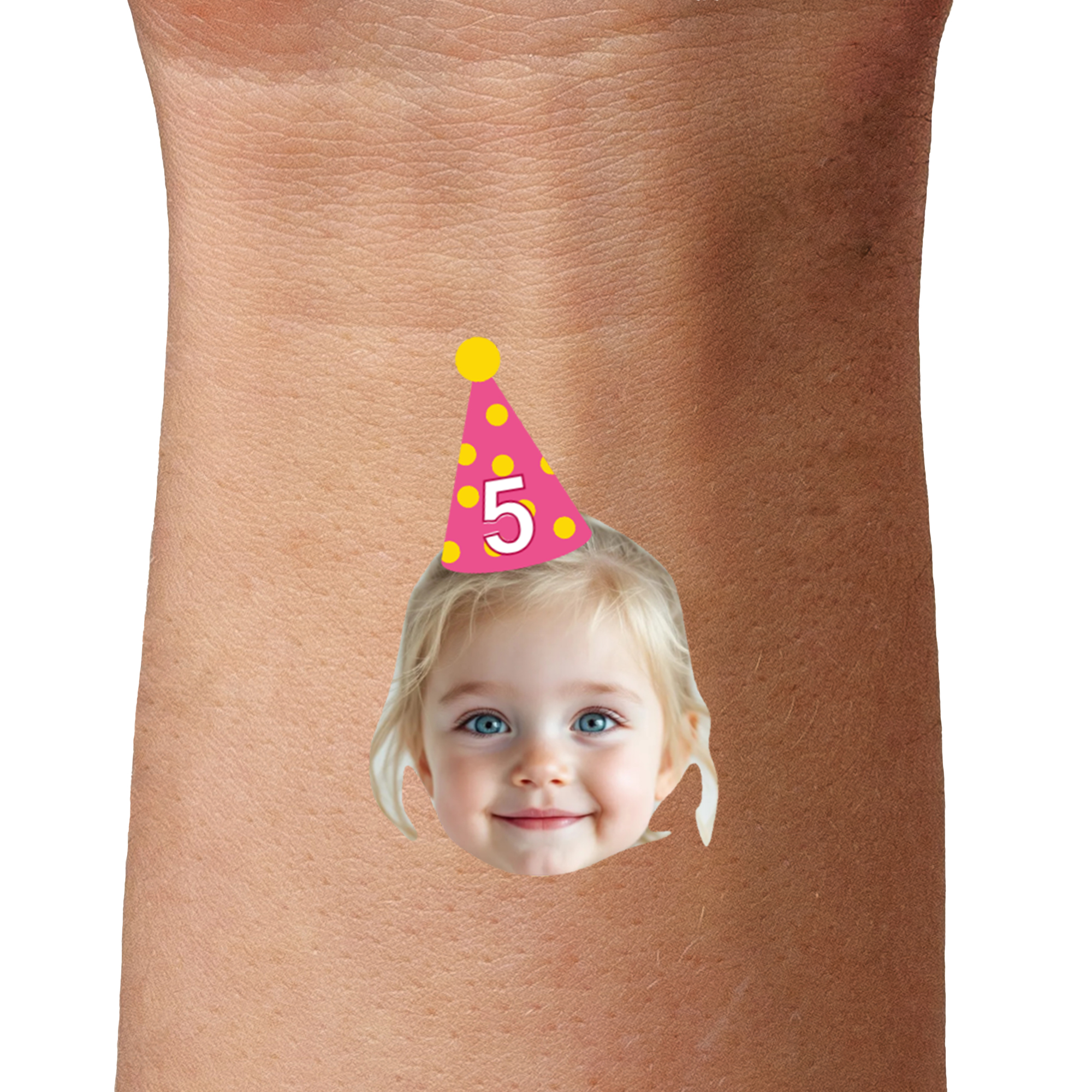 Pink with Yellow Spots Hat temporary tattoos by TattoIt.co.uk