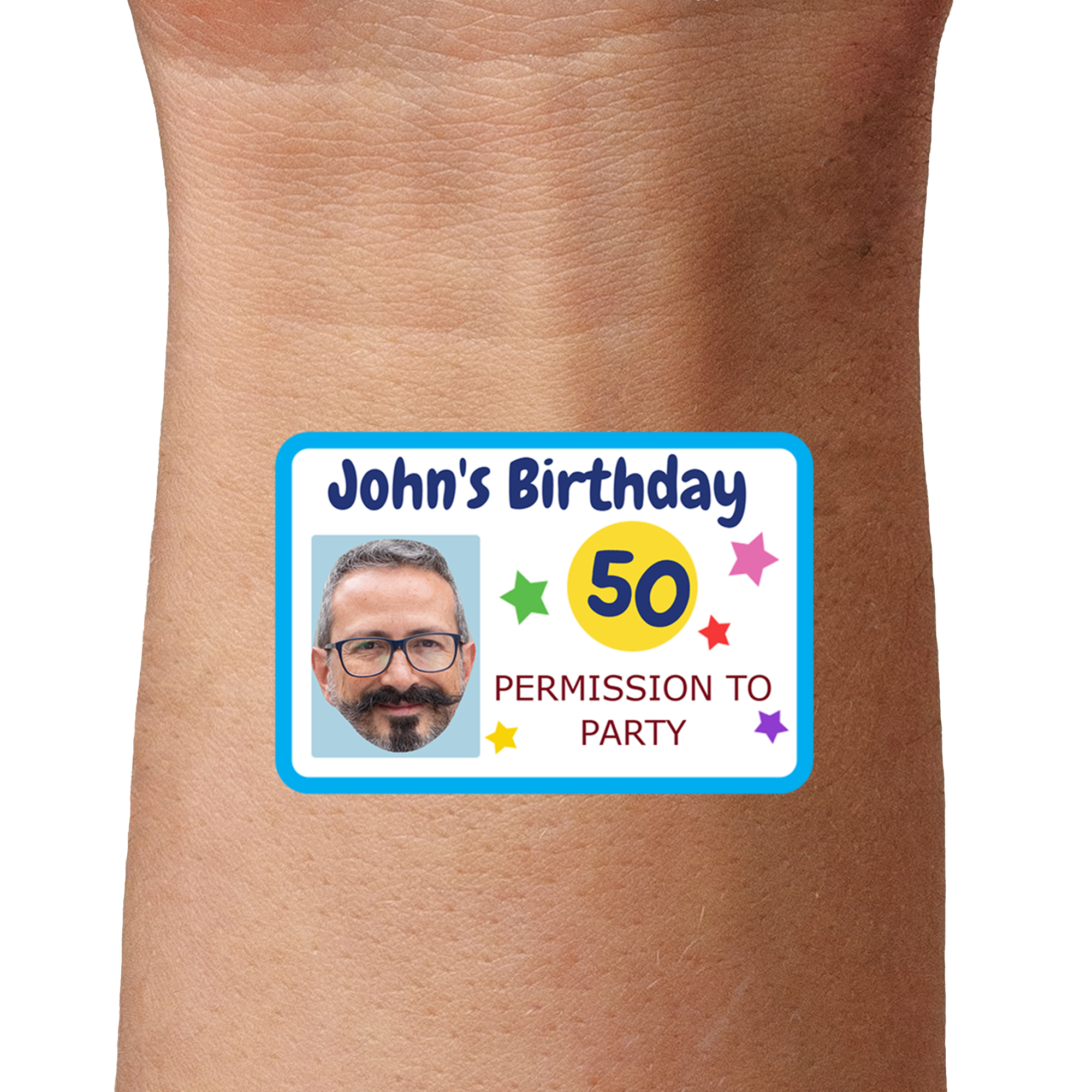 ID Card Blue Birthday temporary tattoos by TattoIt.co.uk