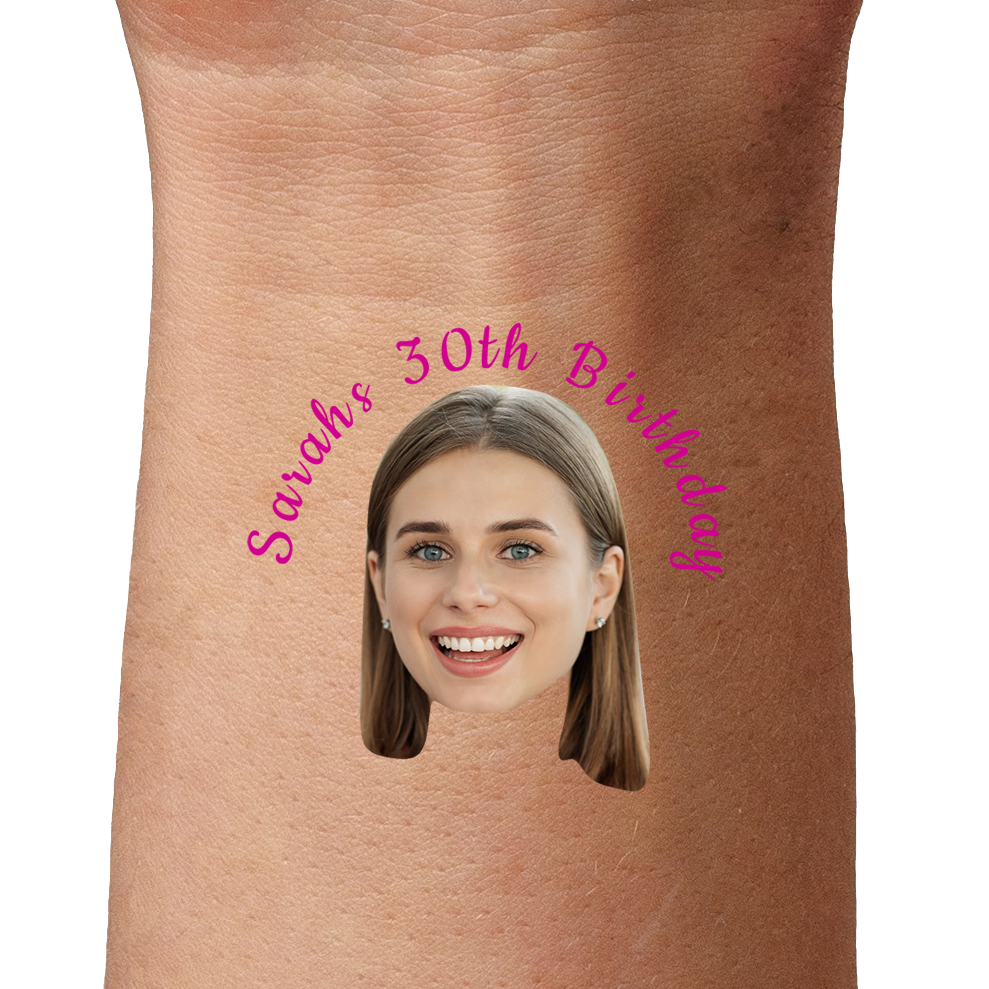 Personalised Birthday Face Tattoo temporary tattoos by TattoIt.co.uk