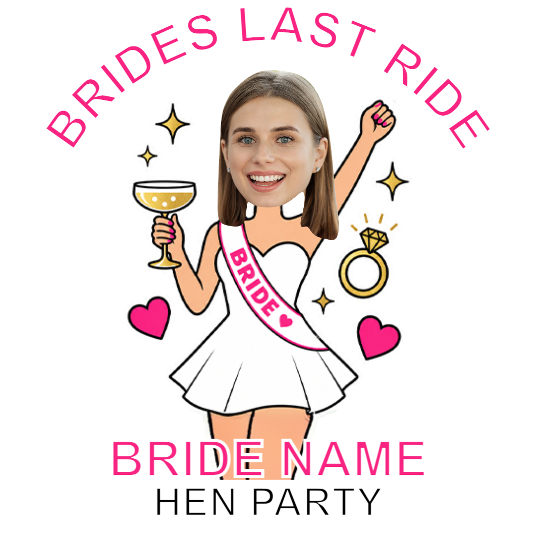 Bride’s Last Ride – Personalised Hen Party Tattoo temporary tattoos by TattooIt