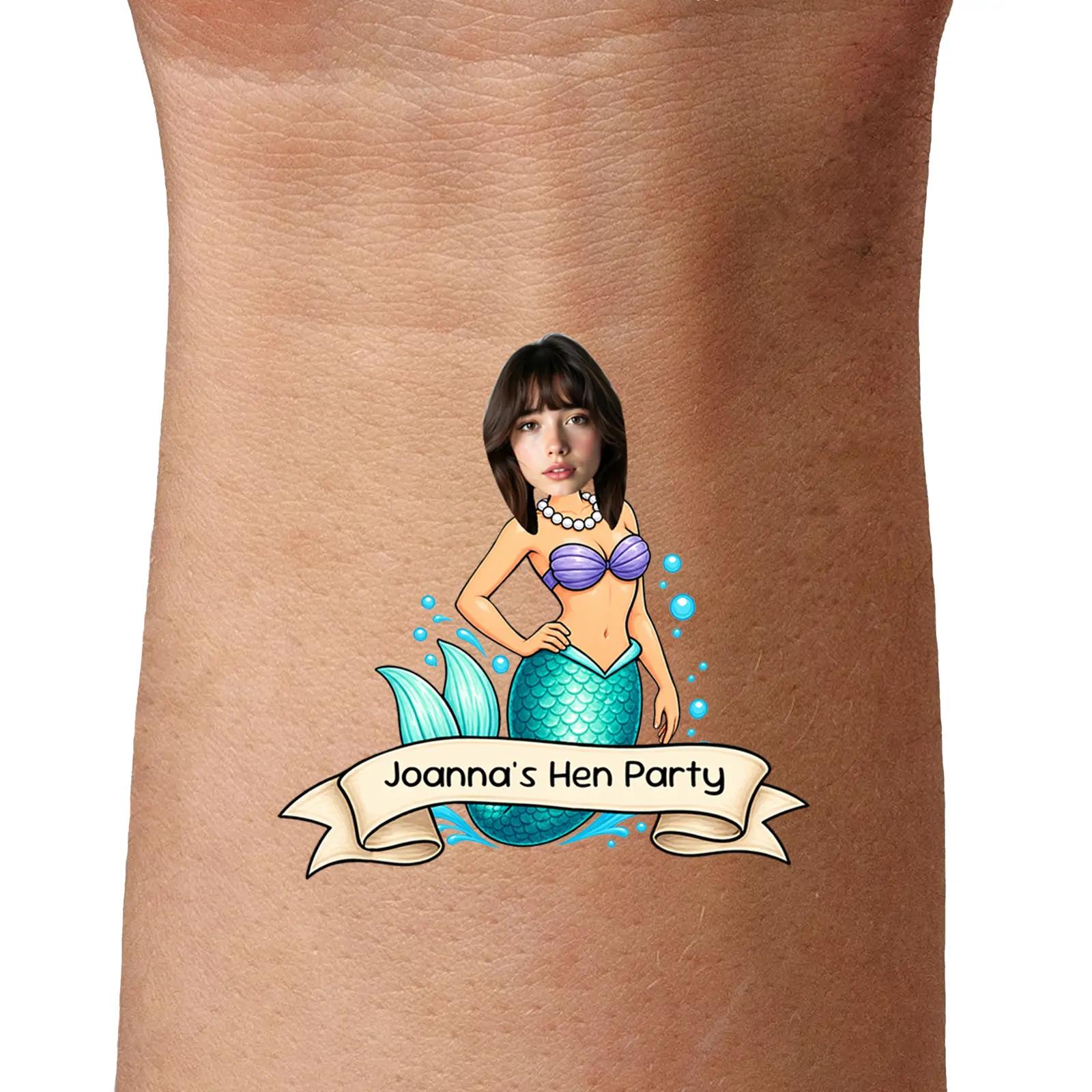 Personalised Mermaid Face temporary tattoos by TattooIt