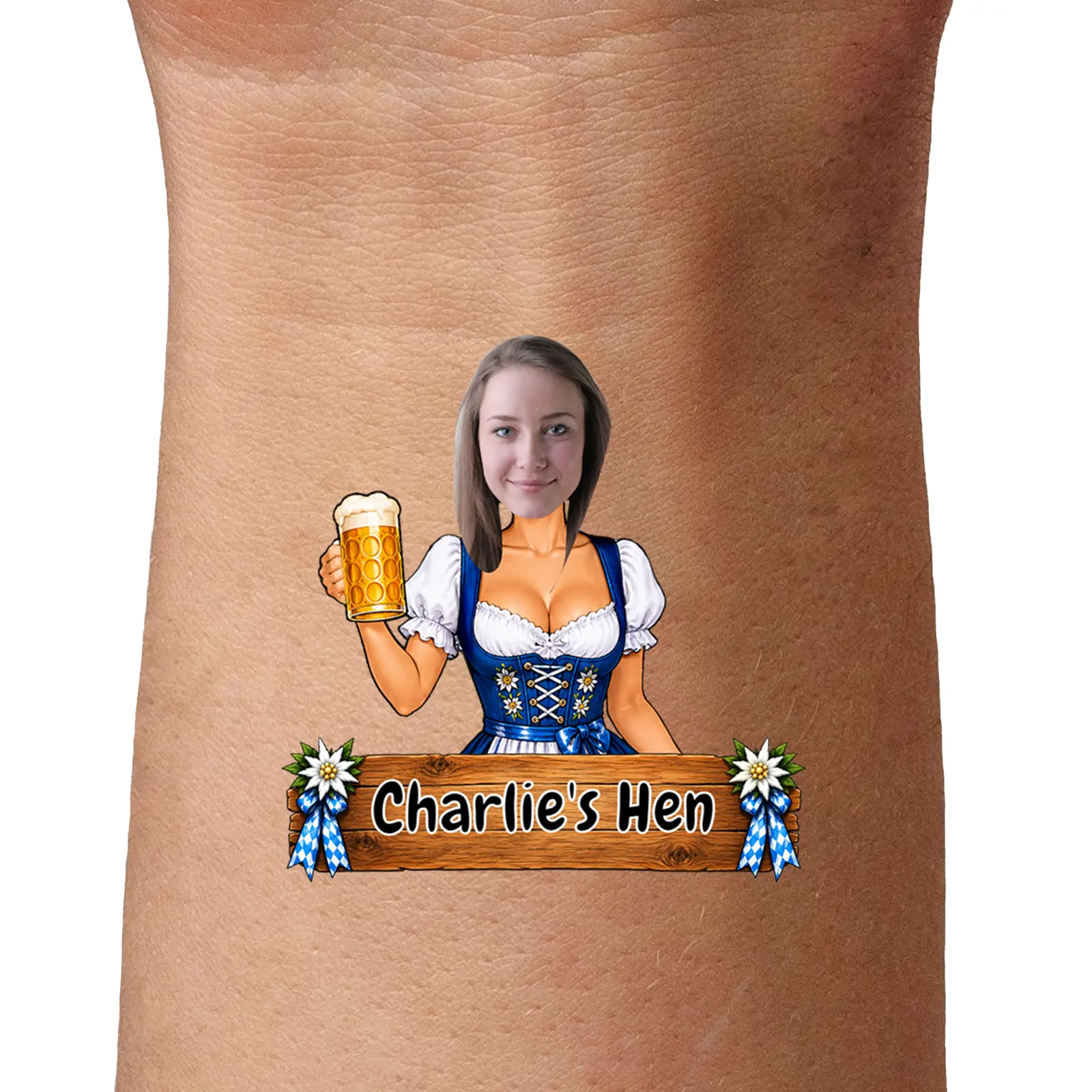 Personalised Oktoberfest Woman Tattoo temporary tattoo