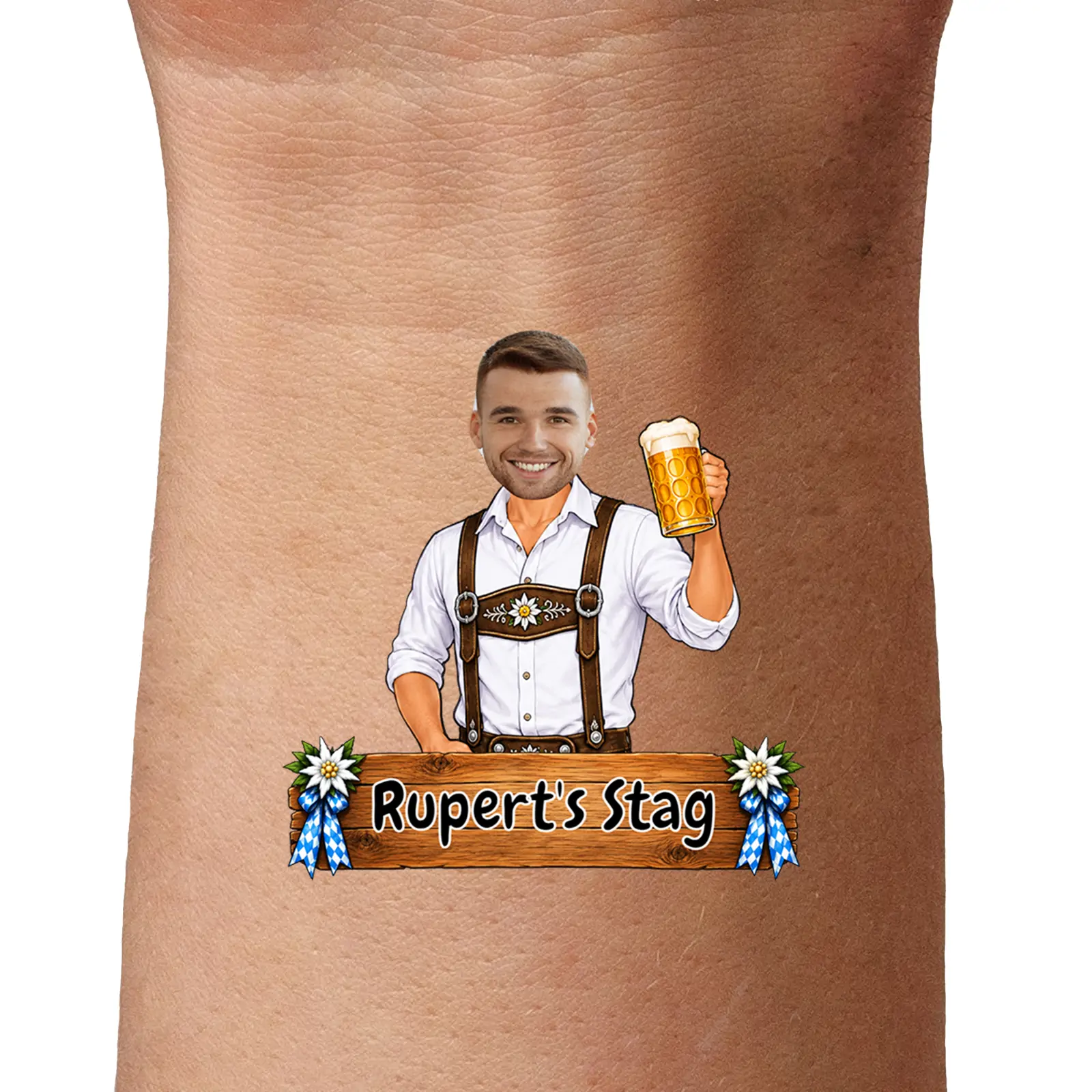 Personalised Oktoberfest Man Tattoo temporary tattoo