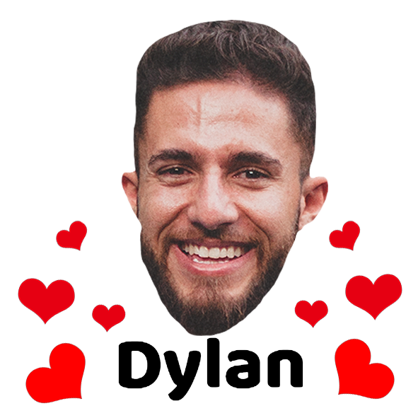 A picture of a man with hearts as a hens party tattoo