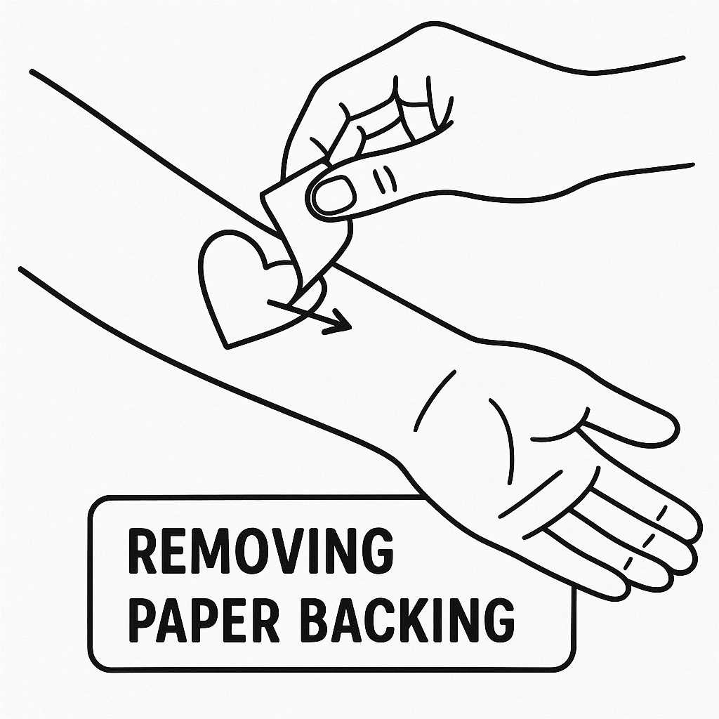 Backing paper releasing after a few seconds