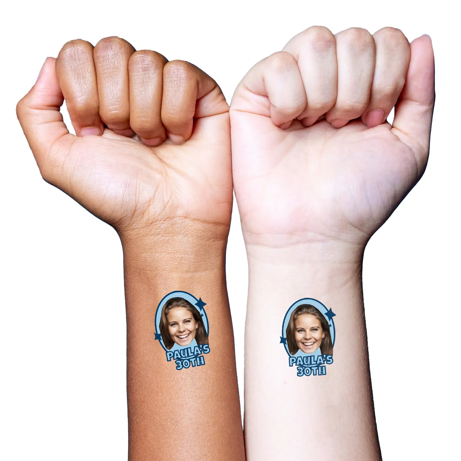 Retro Blue Birthday Temporary Tattoo temporary tattoo