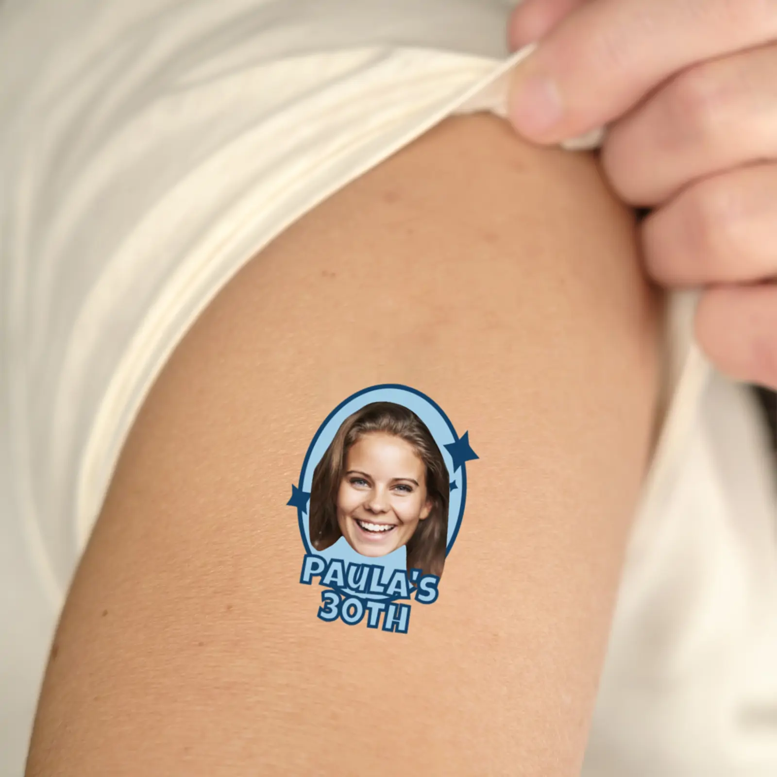 Retro Blue Birthday Temporary Tattoo temporary tattoo