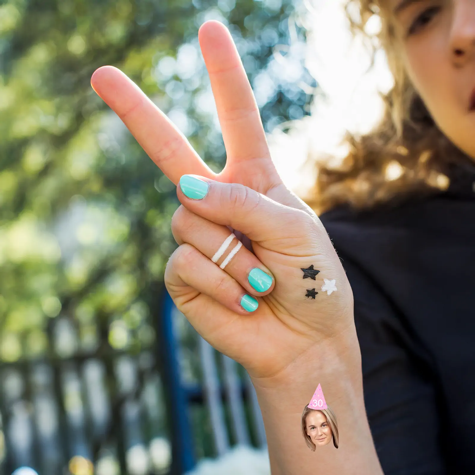 Pink Party Hat Temporary Tattoo temporary tattoo
