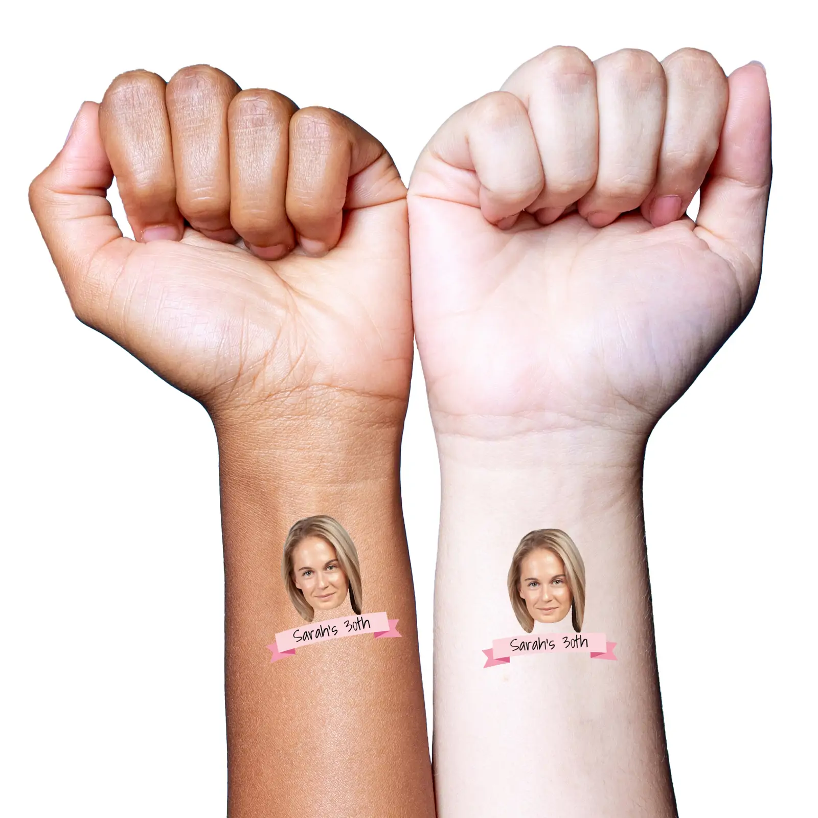 Pink Ribbon Birthday Temporary Tattoo temporary tattoo