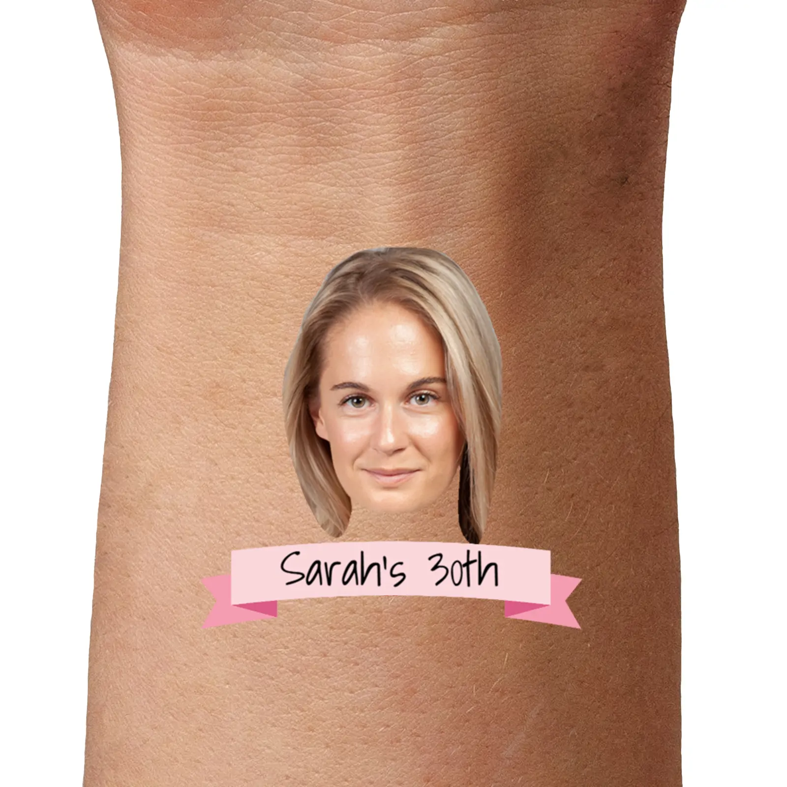 Pink Ribbon Birthday Temporary Tattoo temporary tattoo