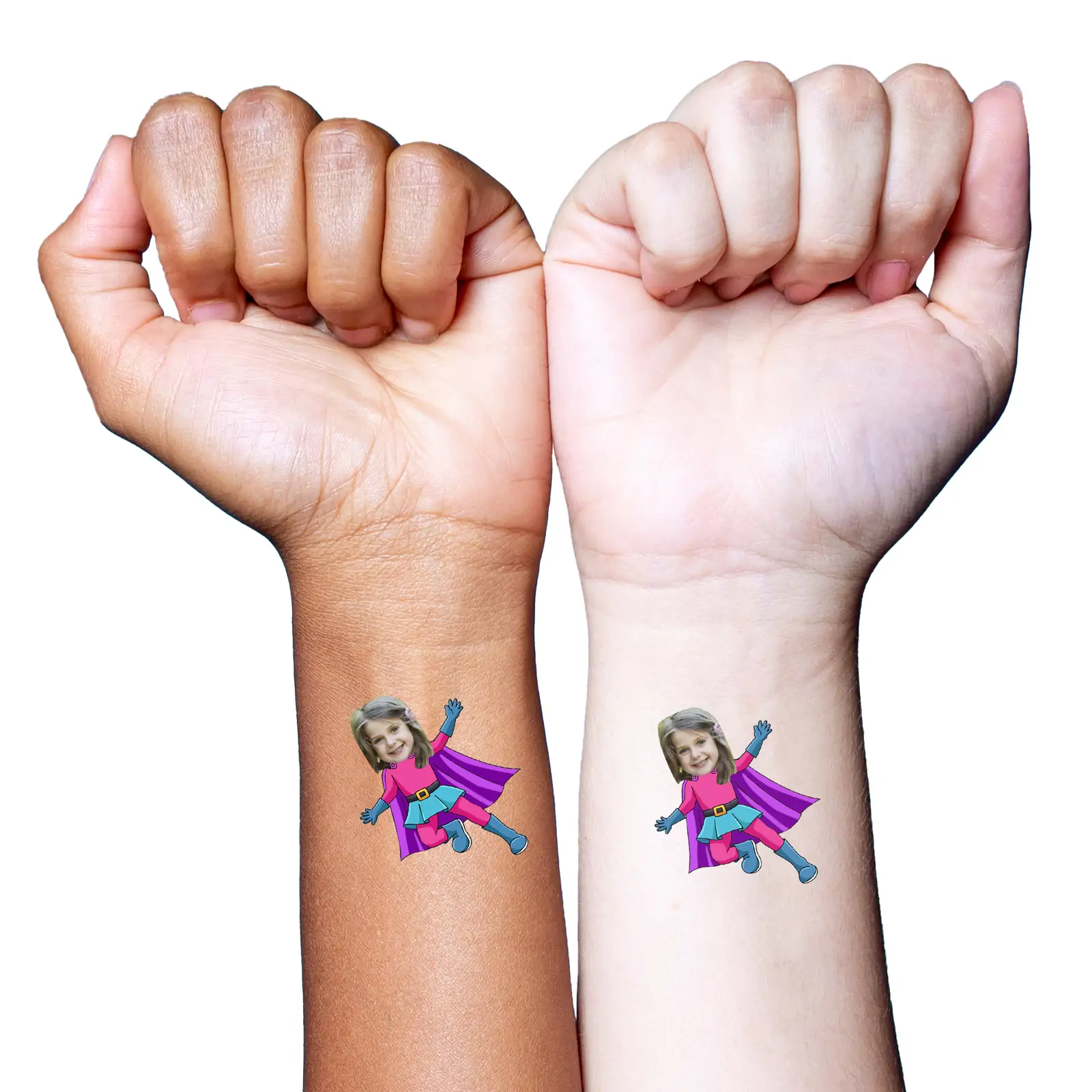 Pink Super Hero Temporary Tattoo temporary tattoo