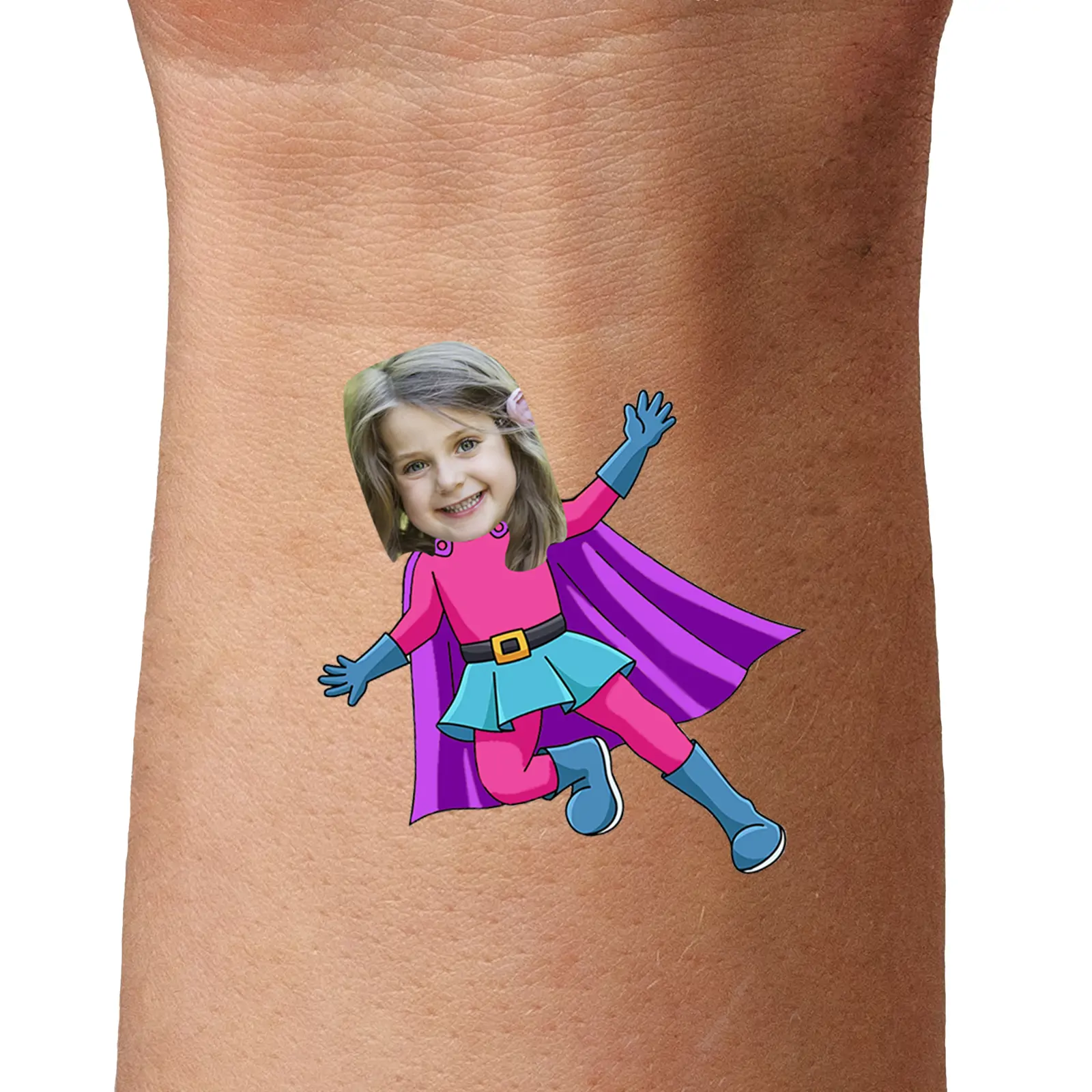 Pink Super Hero Temporary Tattoo temporary tattoo