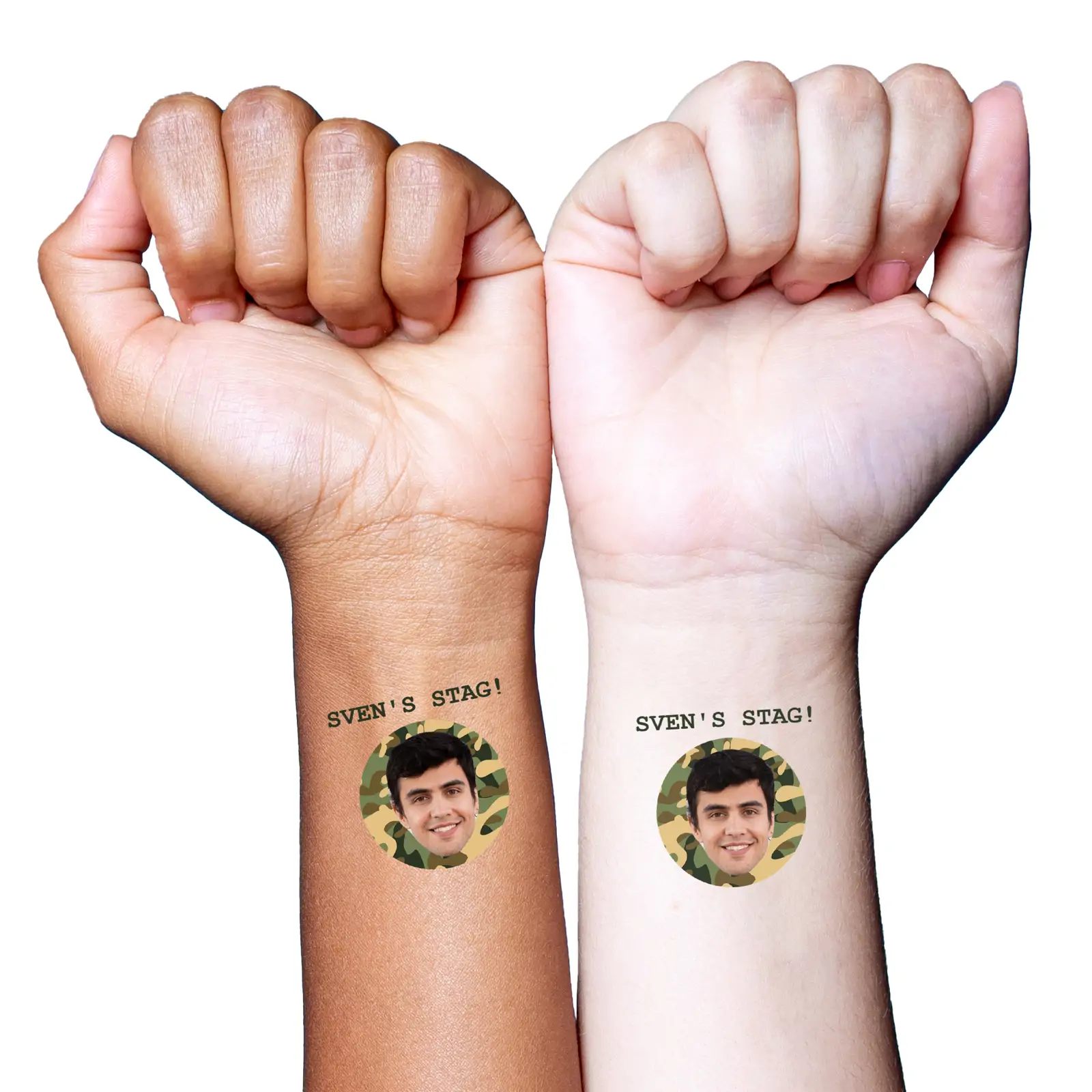 Green Camo temporary tattoo