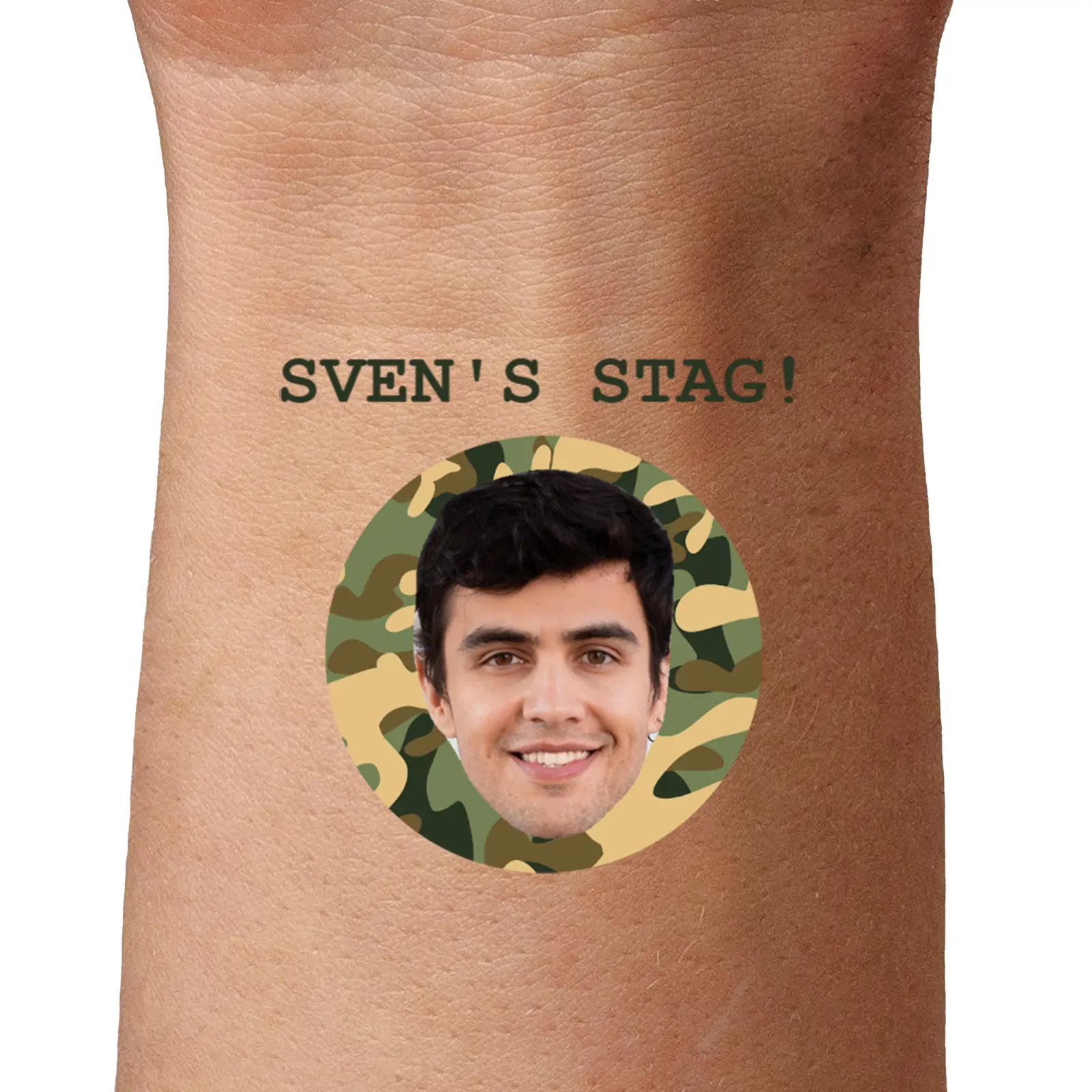 Green Camo temporary tattoo