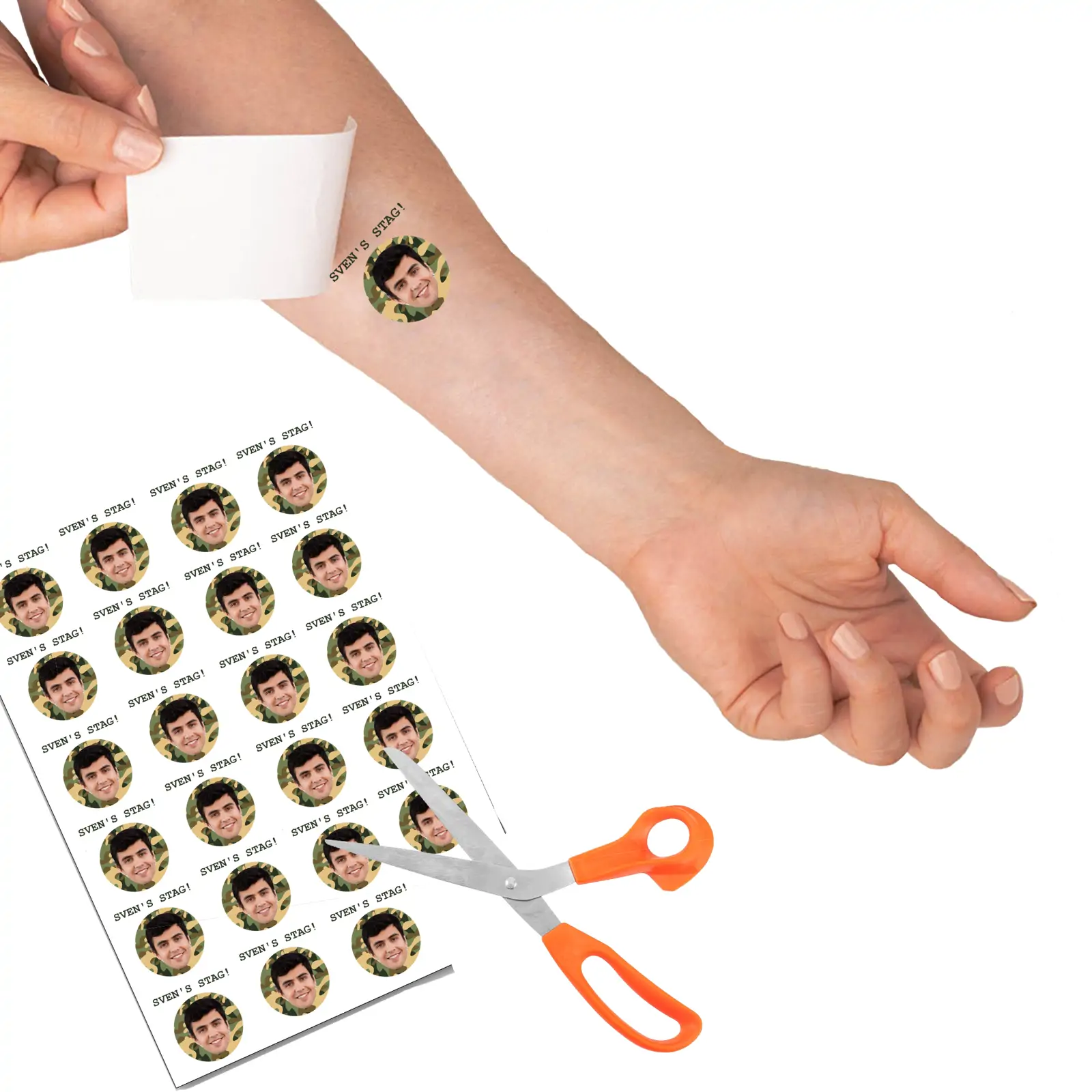 Green Camo temporary tattoo