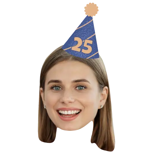 Blue Party Hat Temporary Tattoo, Custom Age temporary tattoo