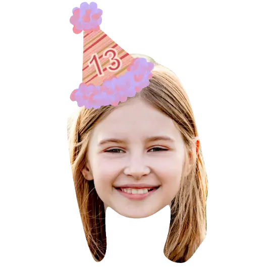 Pink & Purple Party Hat Temporary Tattoo temporary tattoo