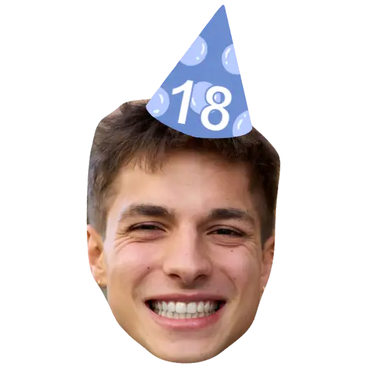 Birthday Face Temporary Tattoo with Party Hat temporary tattoo