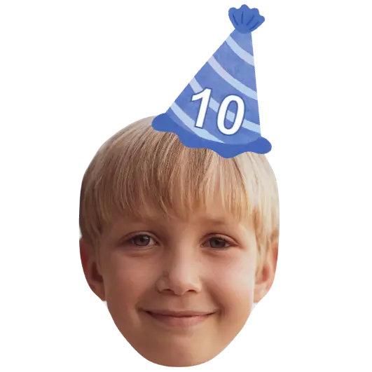 Birthday Face Temporary Tattoo with Blue Party Hat temporary tattoo