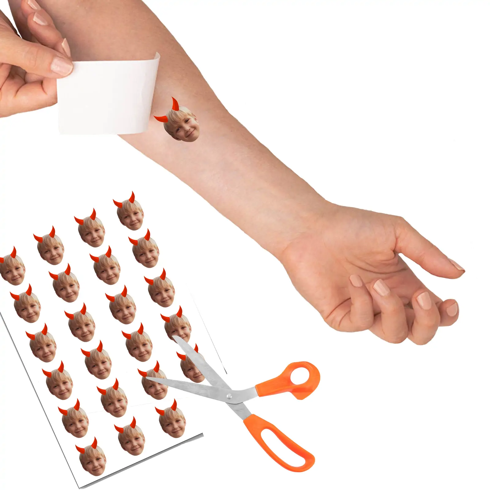 Custom Devil Horns Halloween Temporary Tattoo temporary tattoo