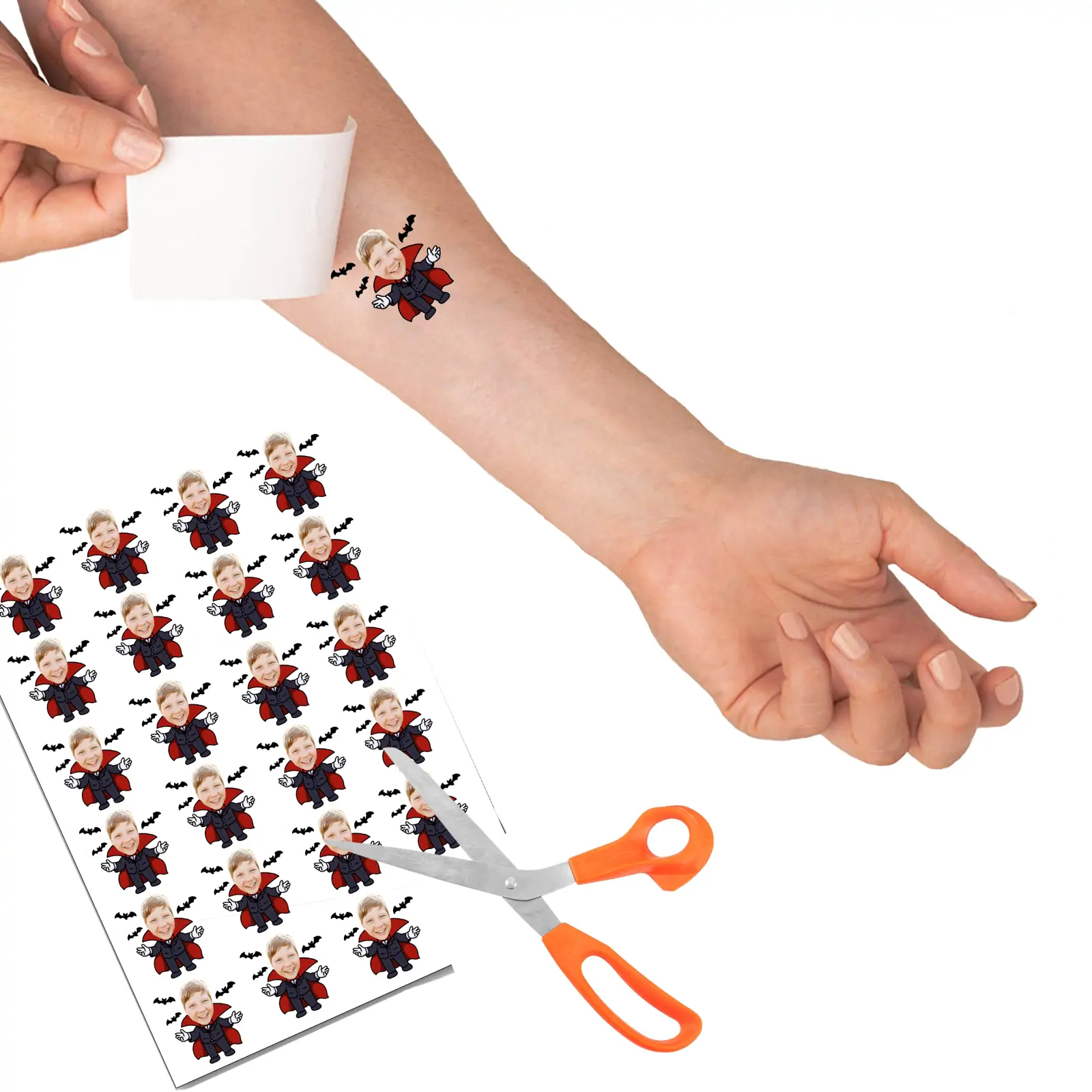 Dracula Halloween Temporary Tattoo temporary tattoo