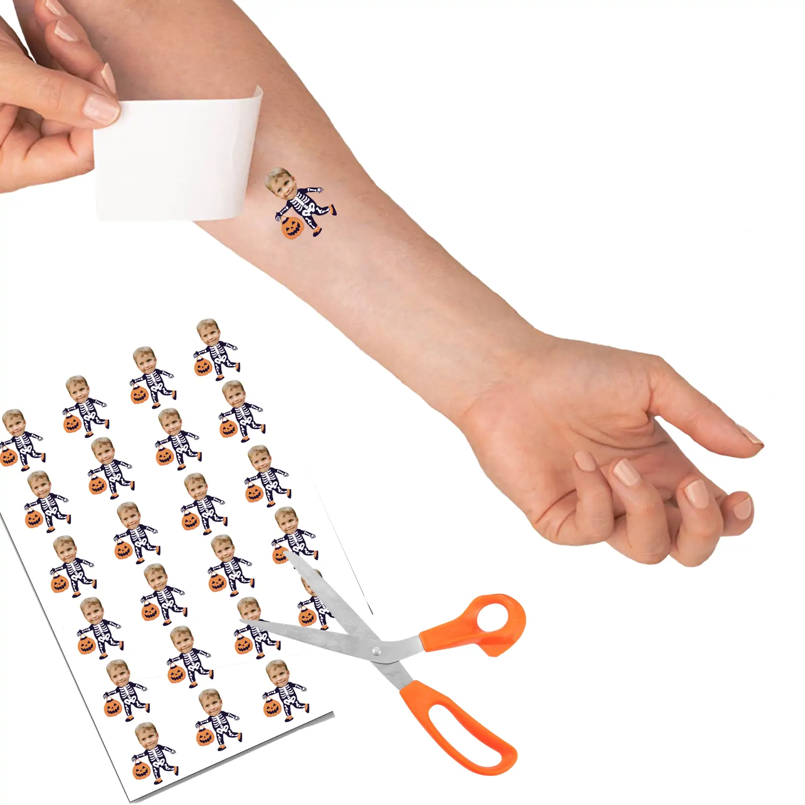 Skeleton Costume Halloween Temporary Tattoo temporary tattoo