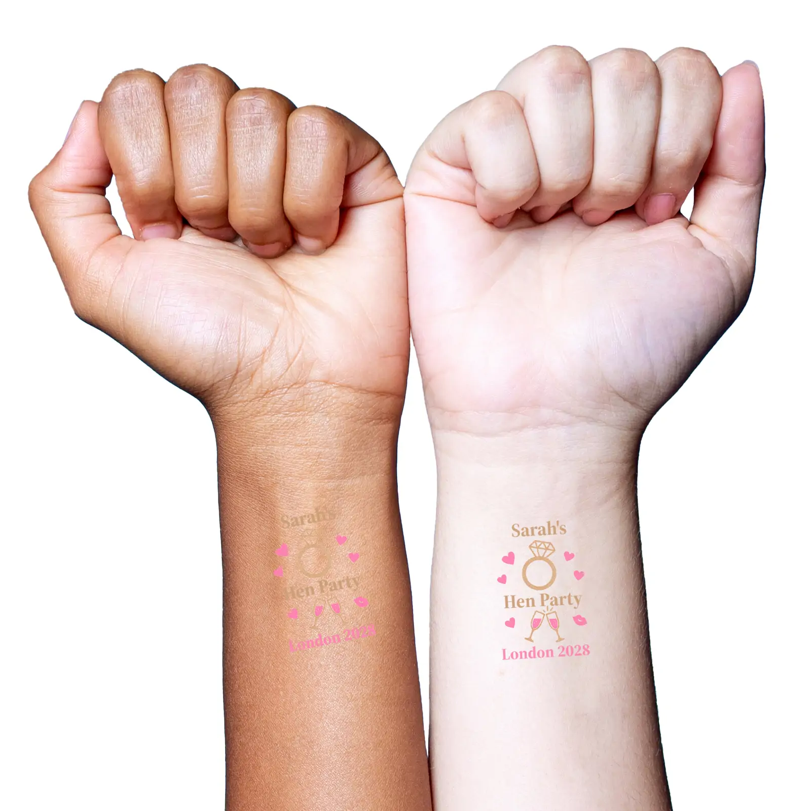 Hearts and Glasses temporary tattoo