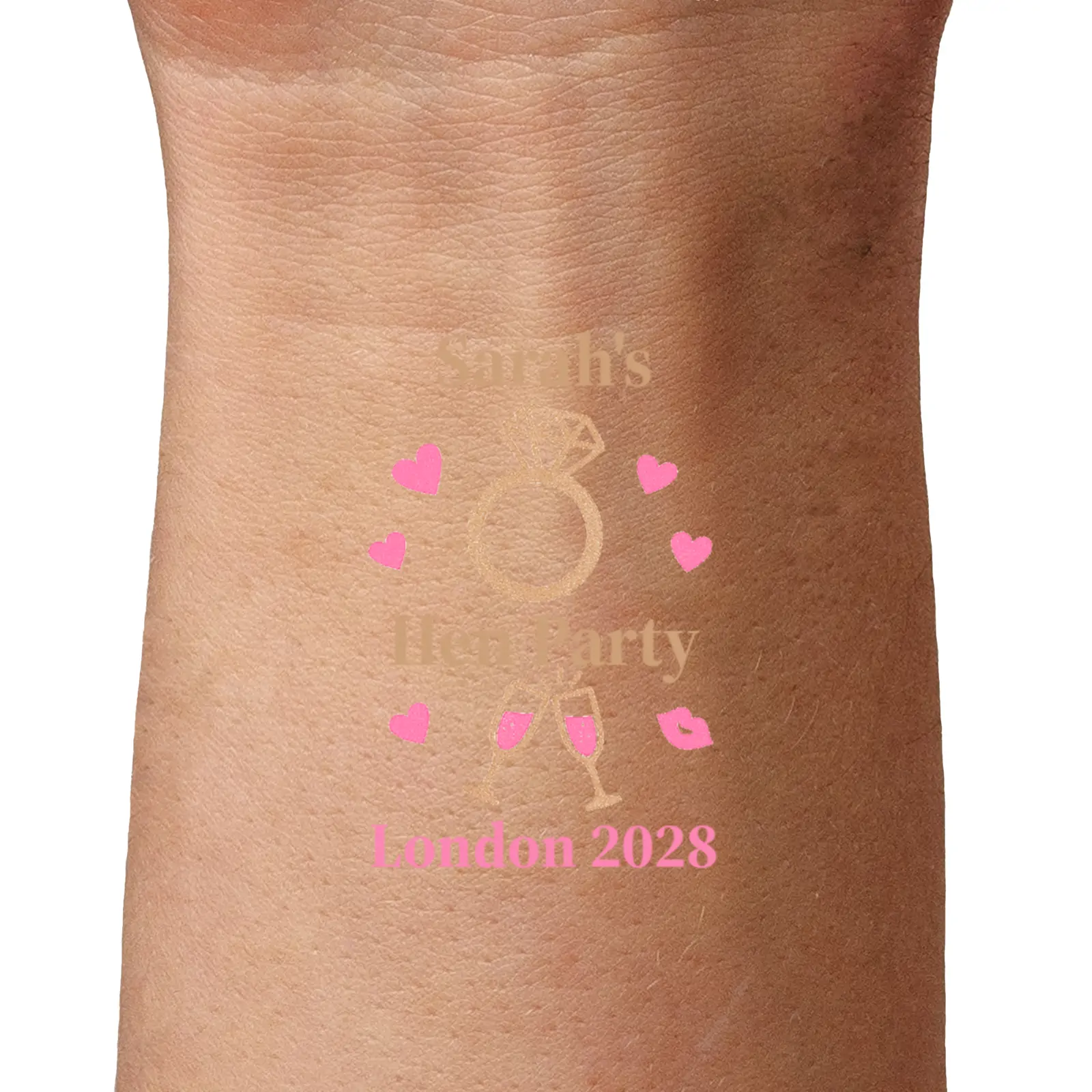 Hearts and Glasses temporary tattoo