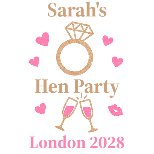 Custom Hen Party Tattoos example with name, location and date