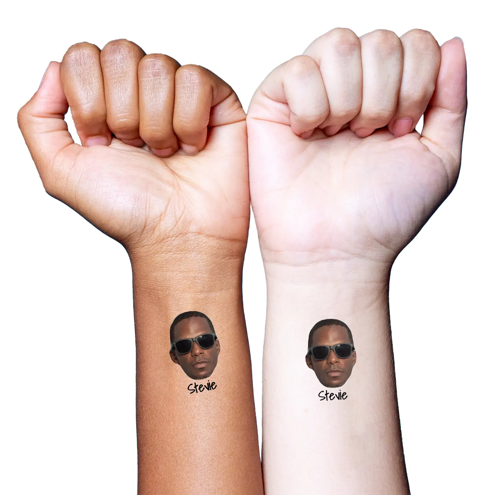 Face and text temporary tattoo