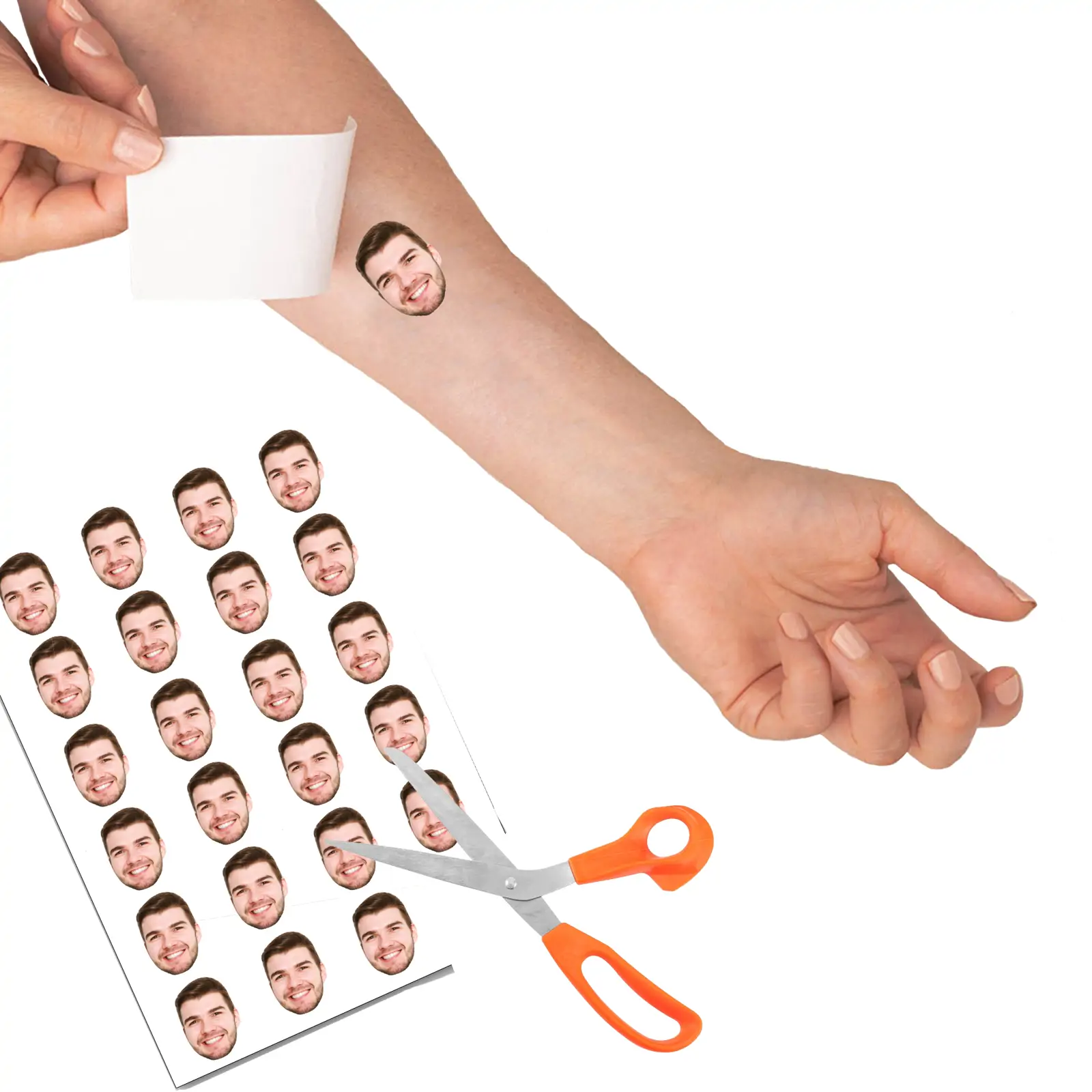 Face temporary tattoo