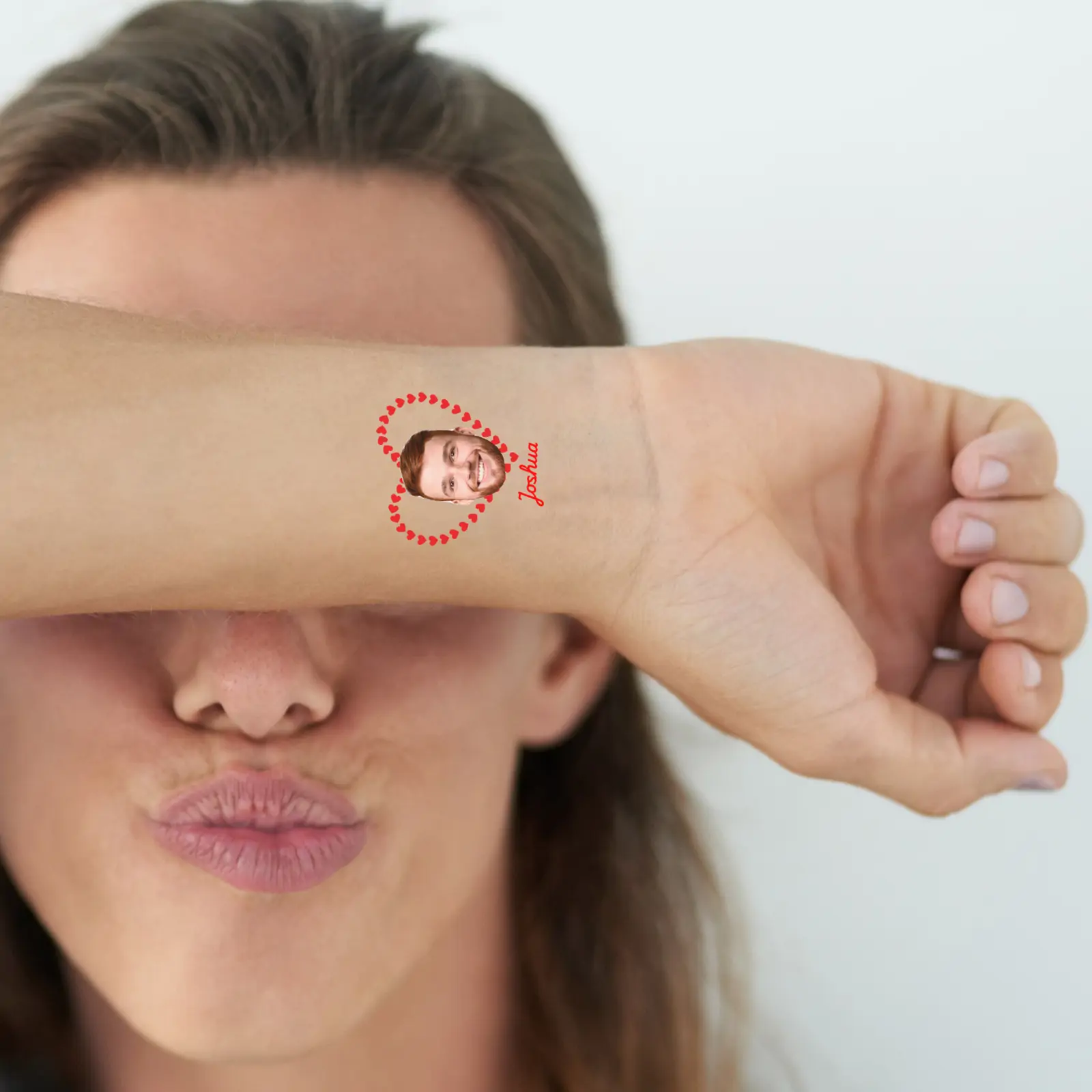 Love Hearts temporary tattoo