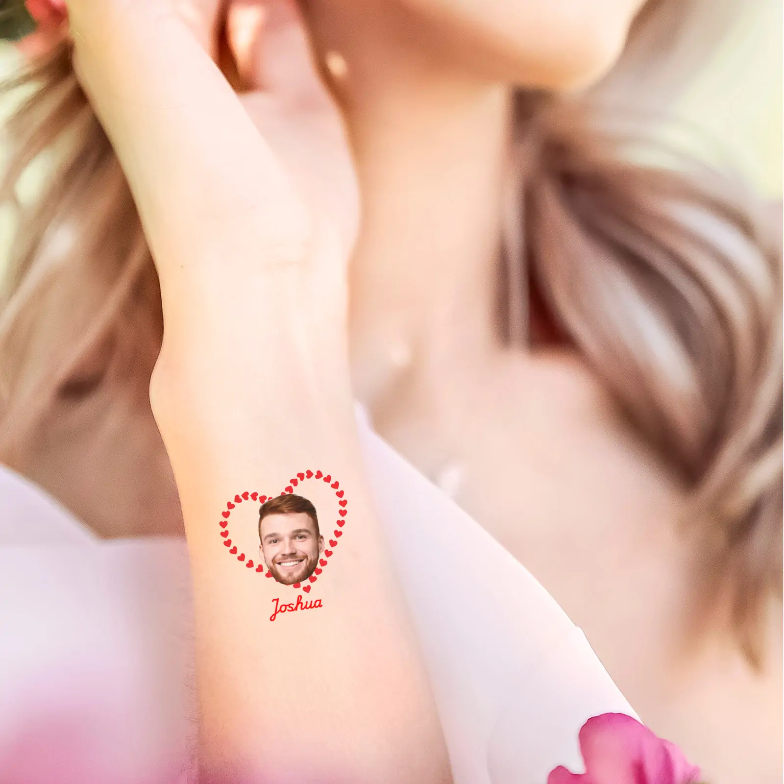 Love Hearts temporary tattoo