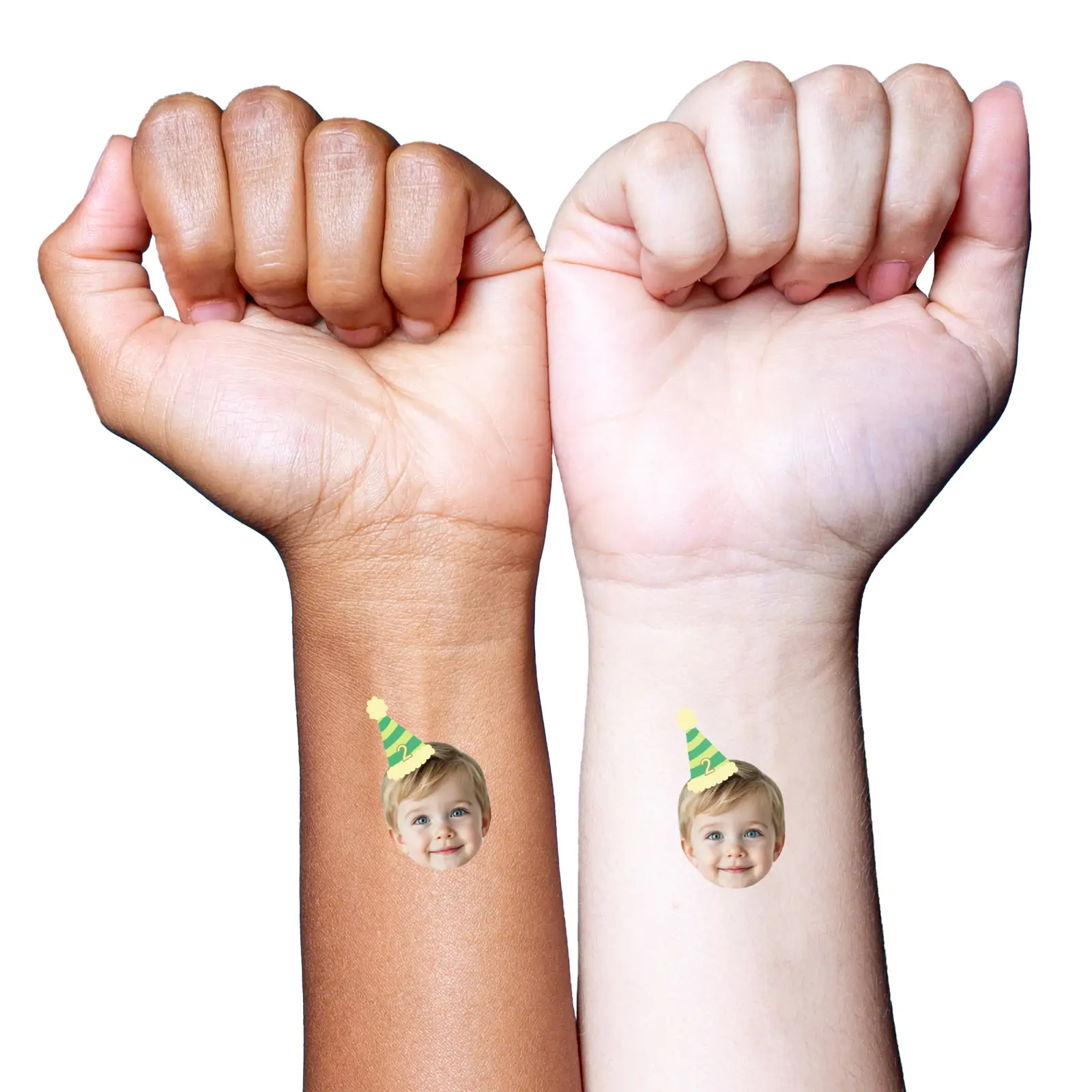 green hat temporary tattoo