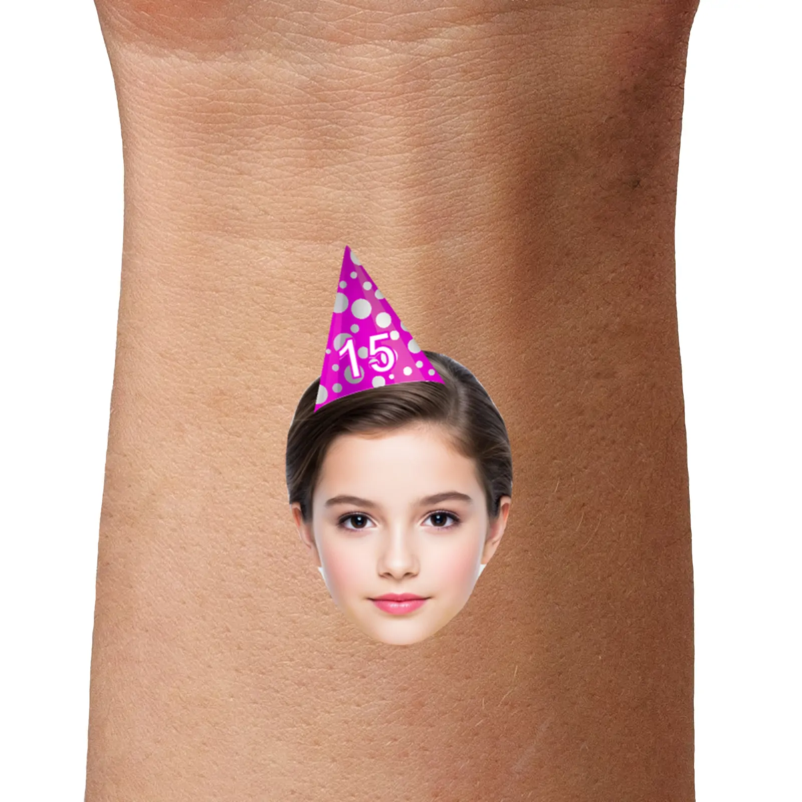 pink spots hat temporary tattoo