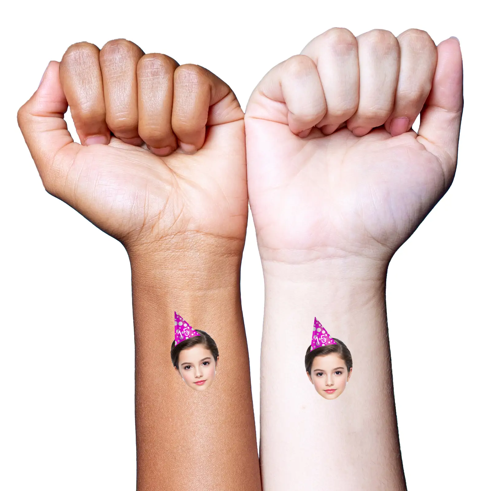 pink spots hat temporary tattoo