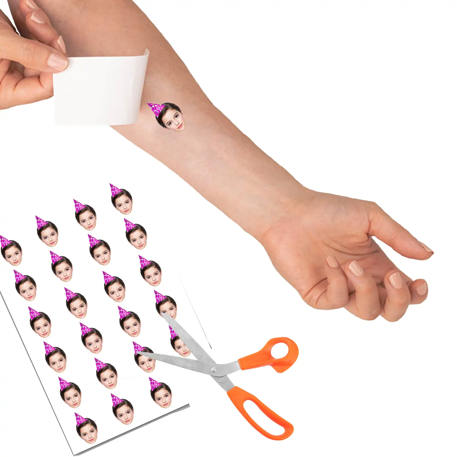 pink spots hat temporary tattoo