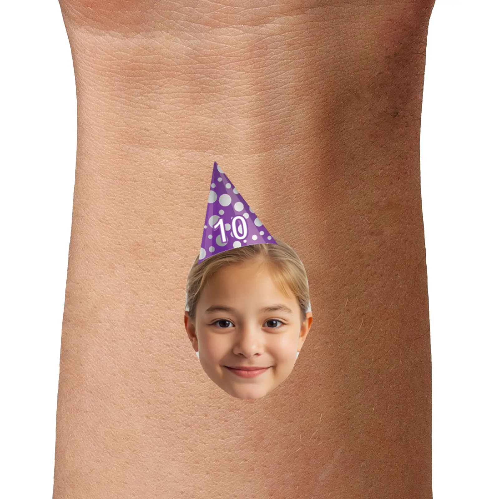 Purple Spots Hat temporary tattoo