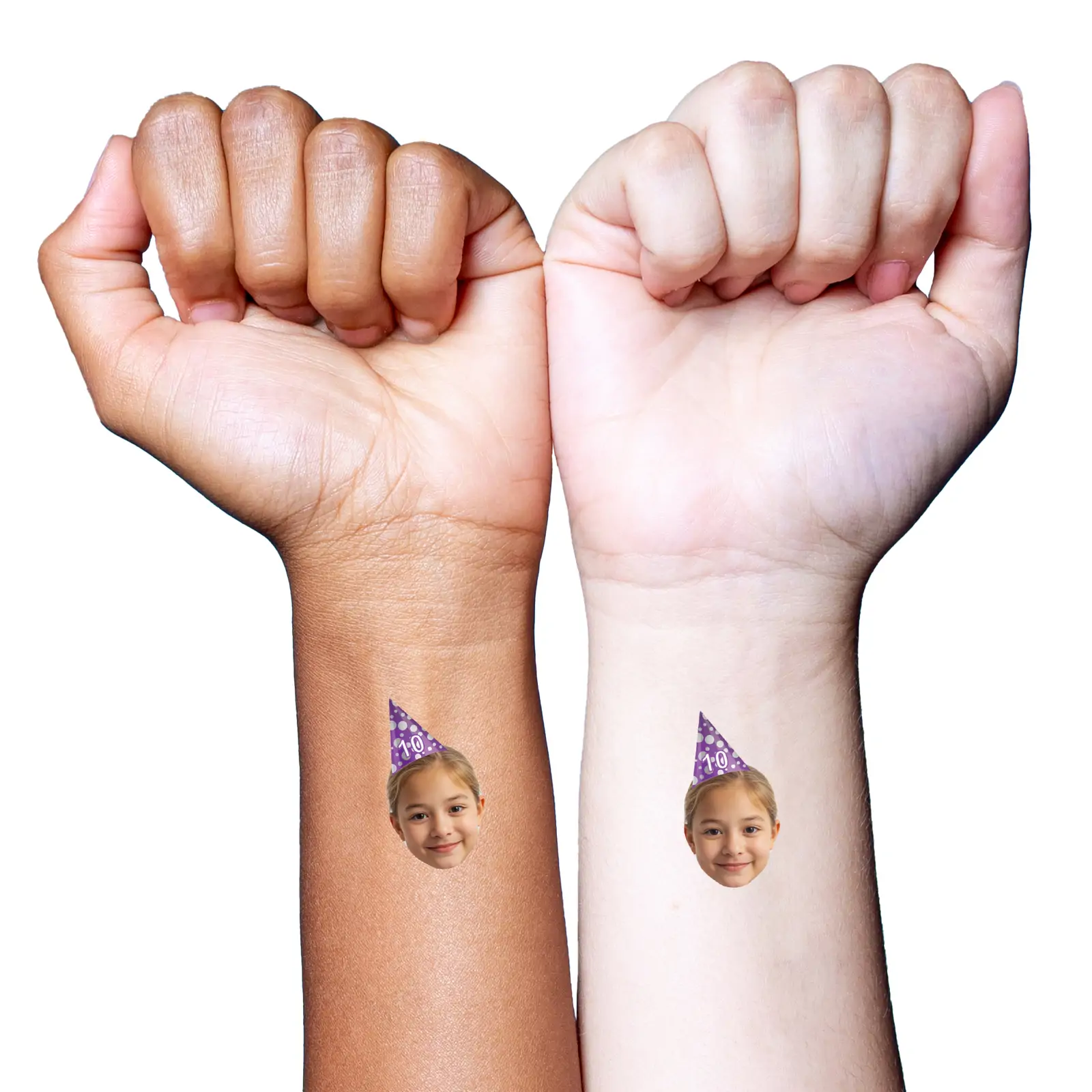 Purple Spots Hat temporary tattoo