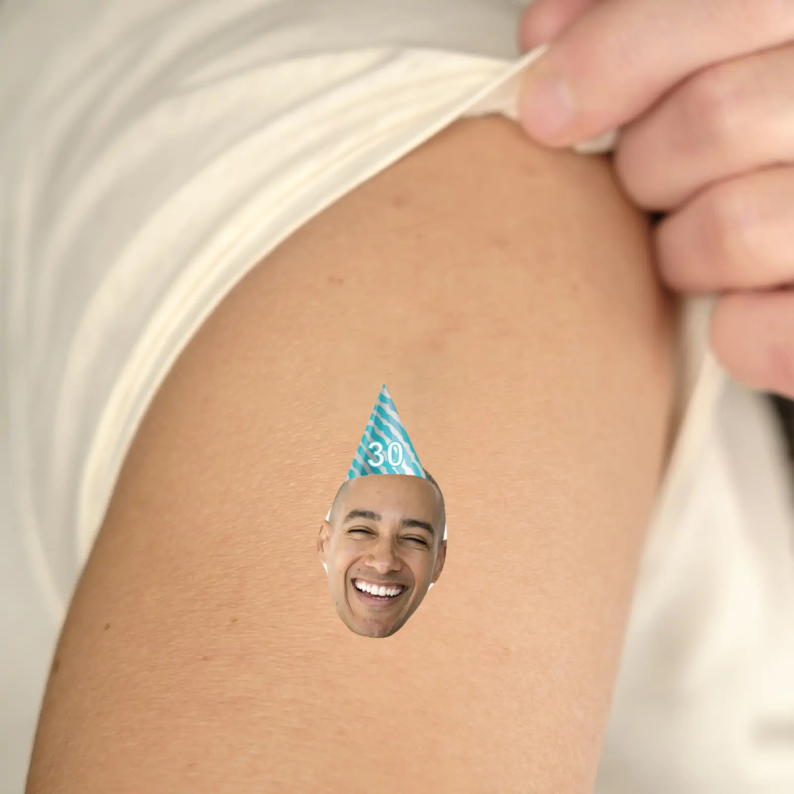 blue stripes temporary tattoo
