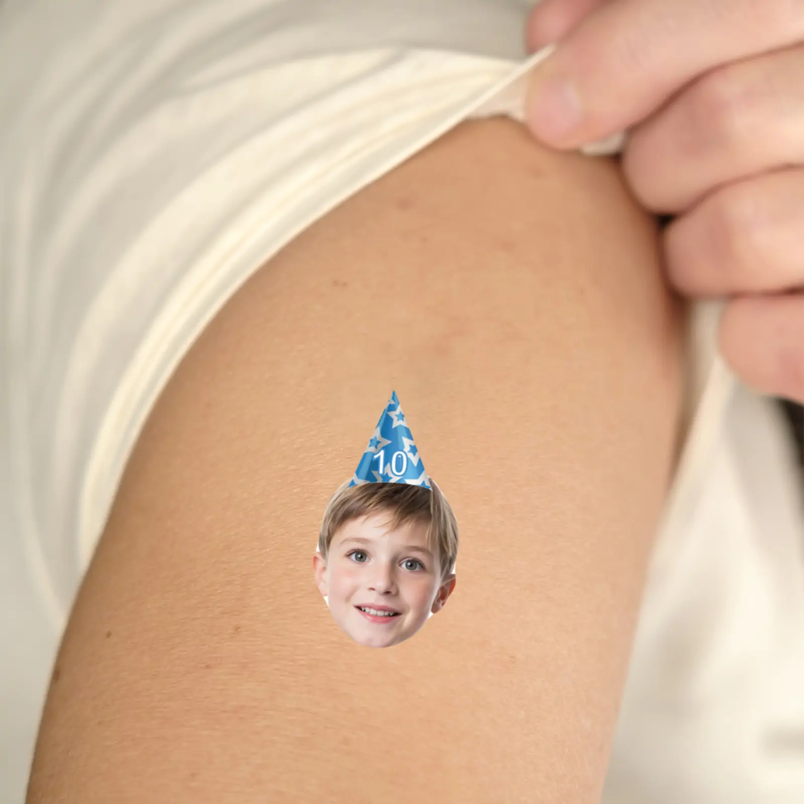 Blue Star Hat temporary tattoo