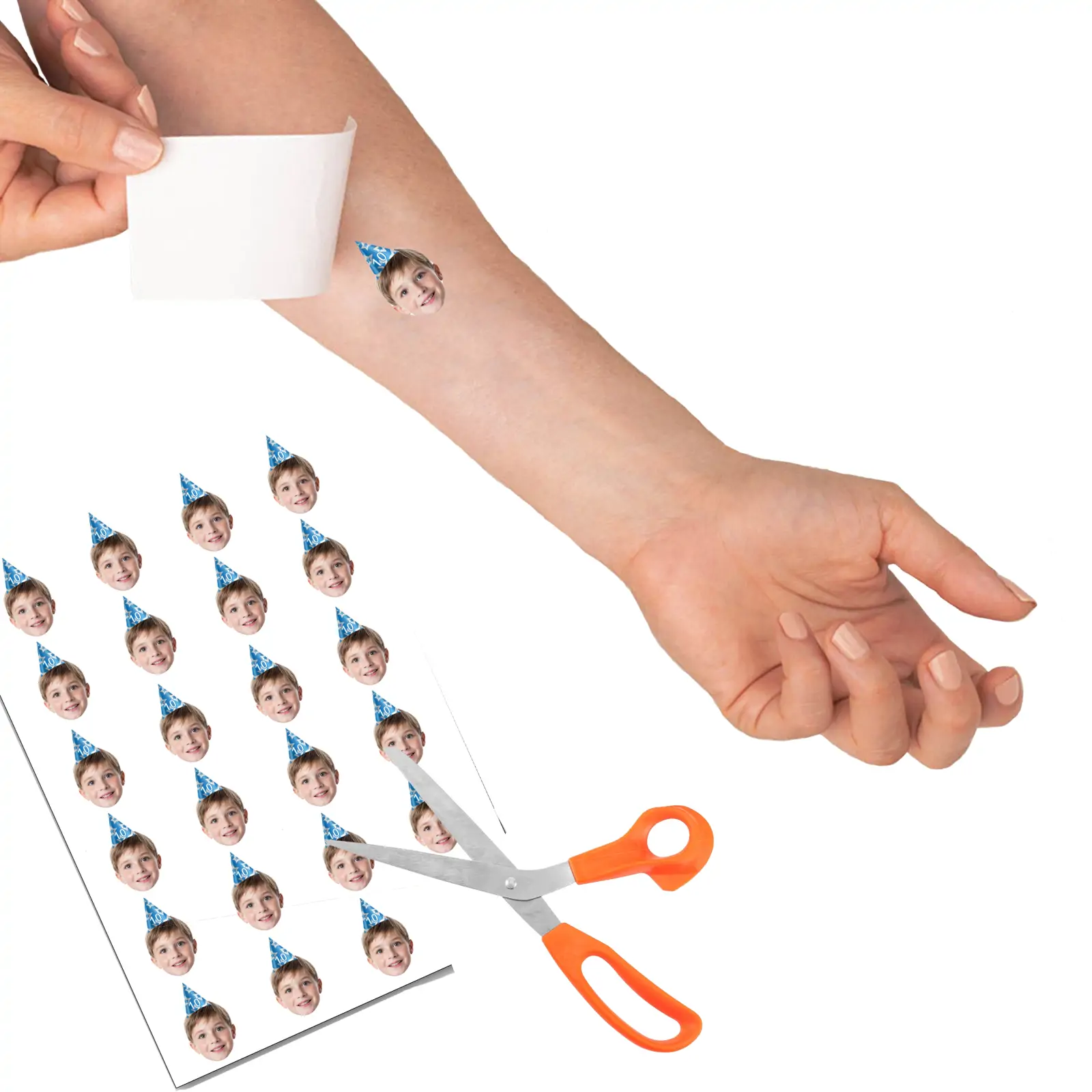 Blue Star Hat temporary tattoo