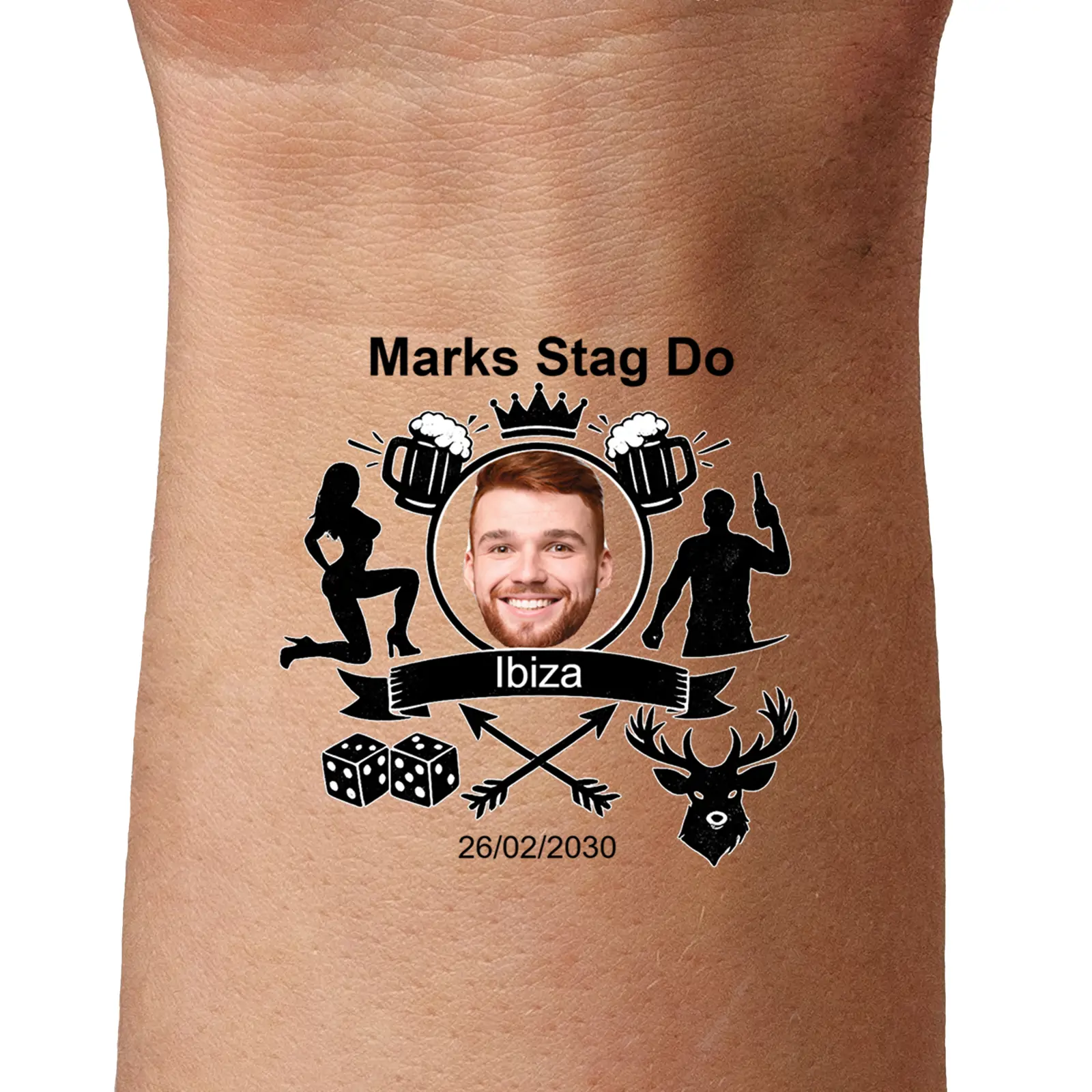 Stag Do temporary tattoo