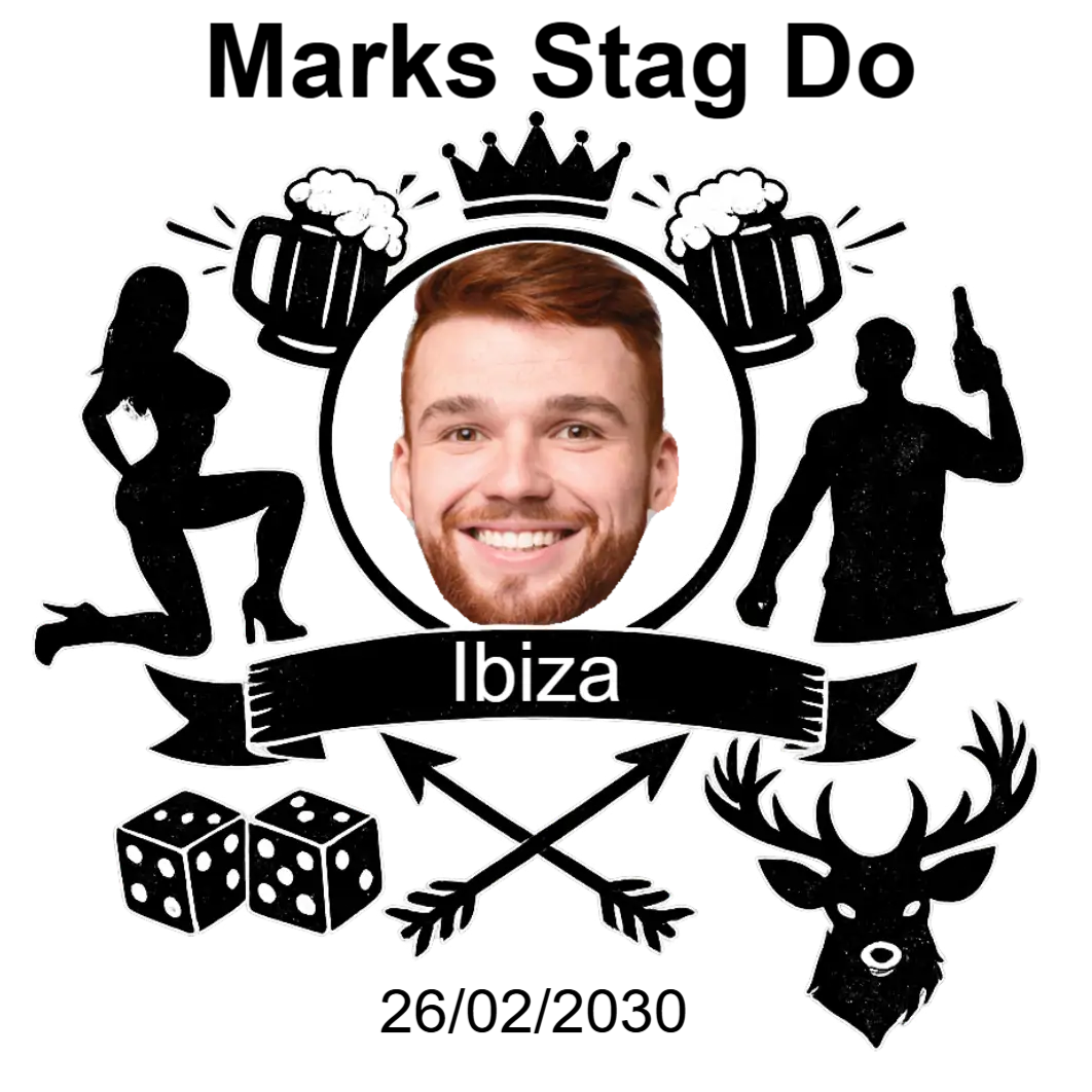 Stag Do temporary tattoo
