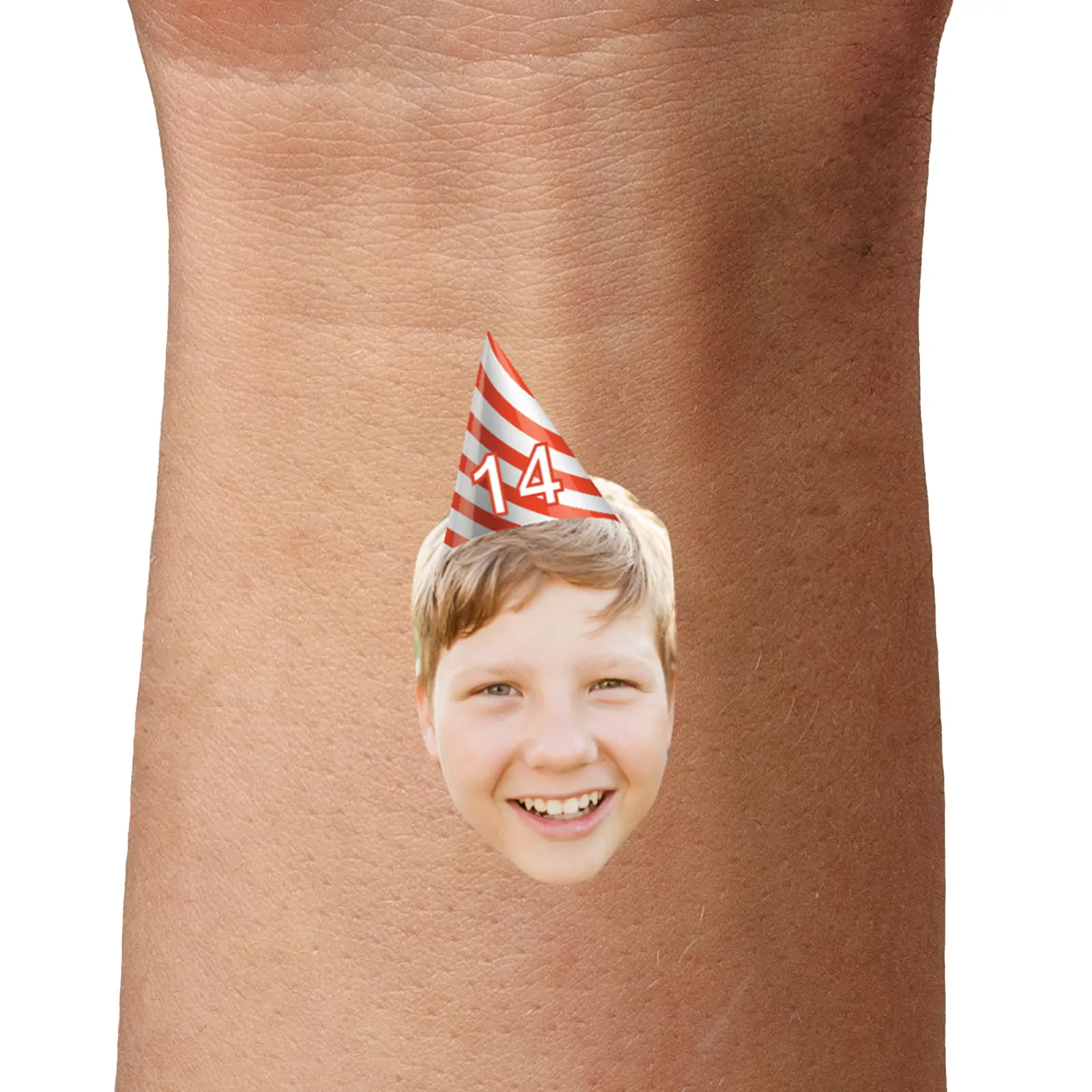 Red Stripes Hat temporary tattoo