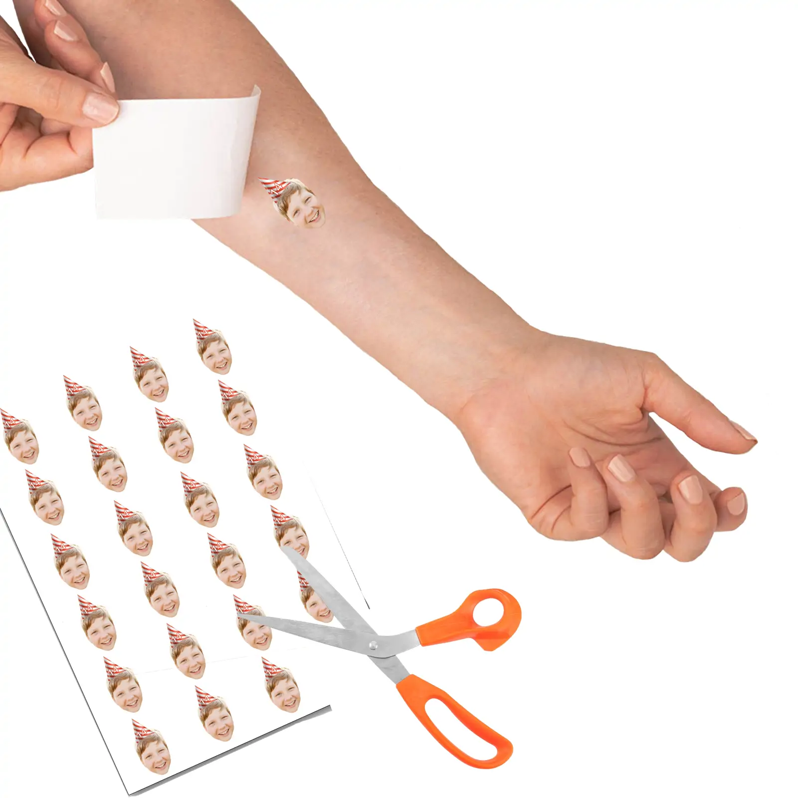 Red Stripes Hat temporary tattoo